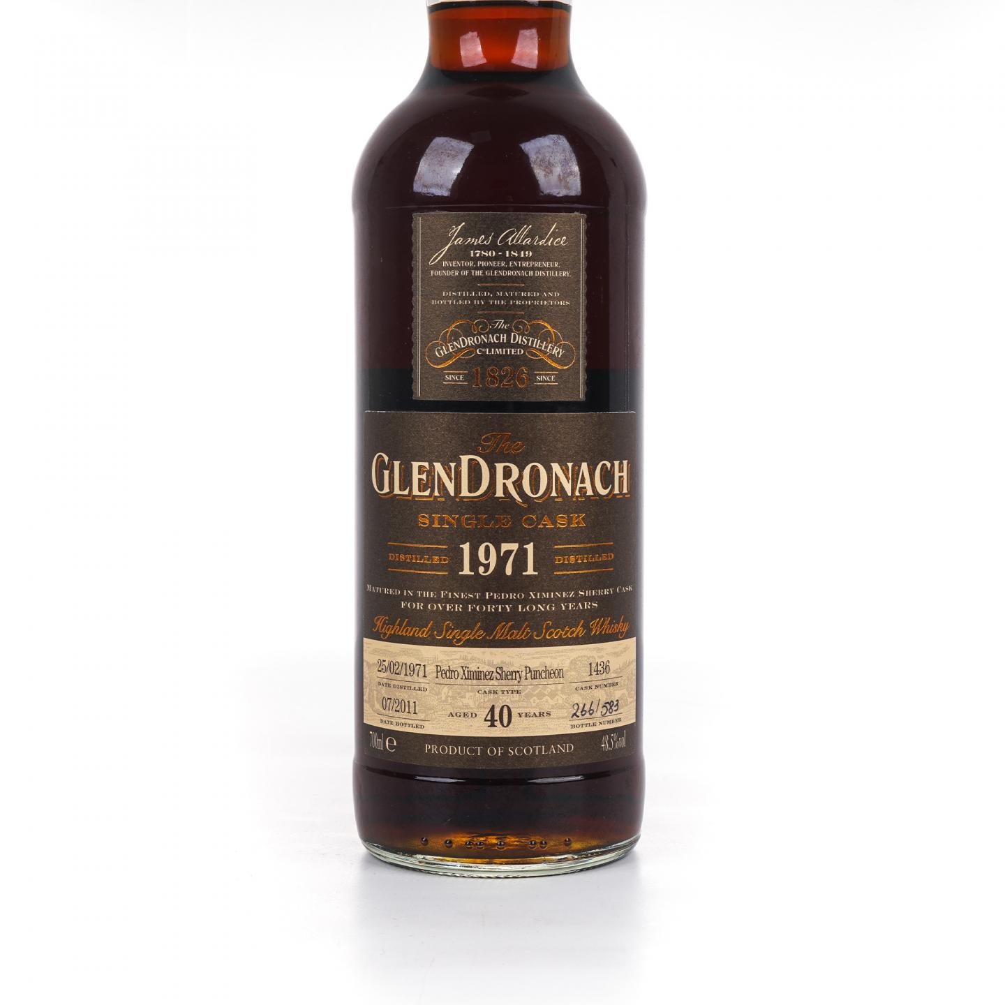Glendronach 格兰多纳 40年 1971-2011 雪莉单桶#1436