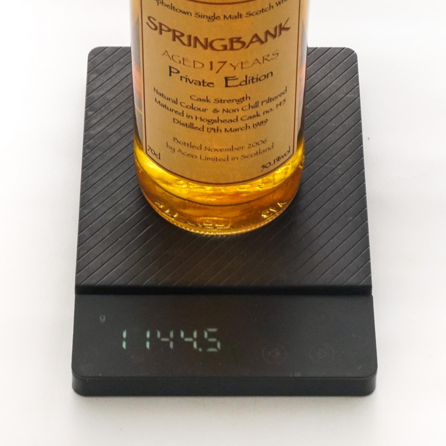 Springbank 云顶 17年 1989-2006 桶强私藏版AcL