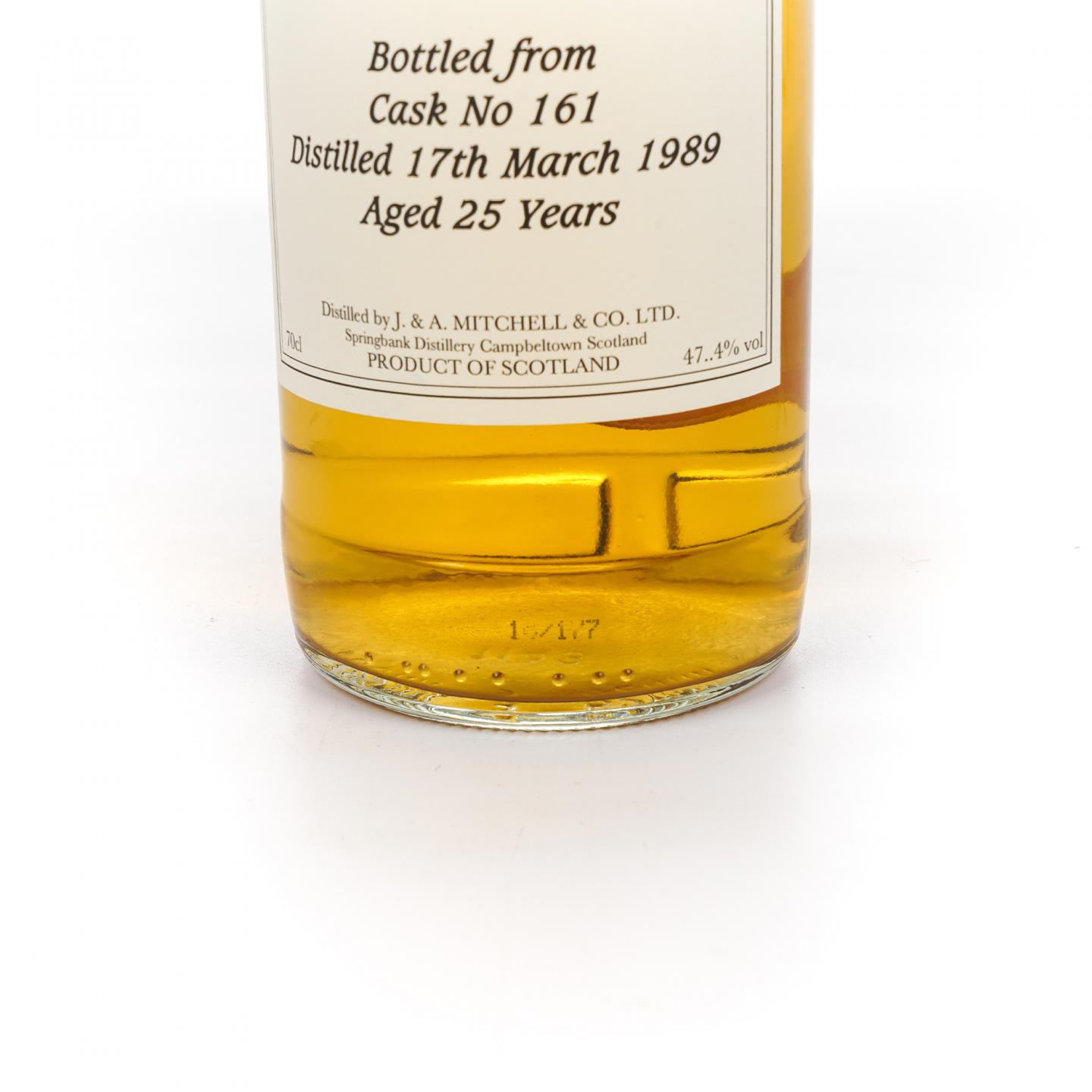 Springbank 云顶 25年 1989 私人装瓶系列 桶号#161