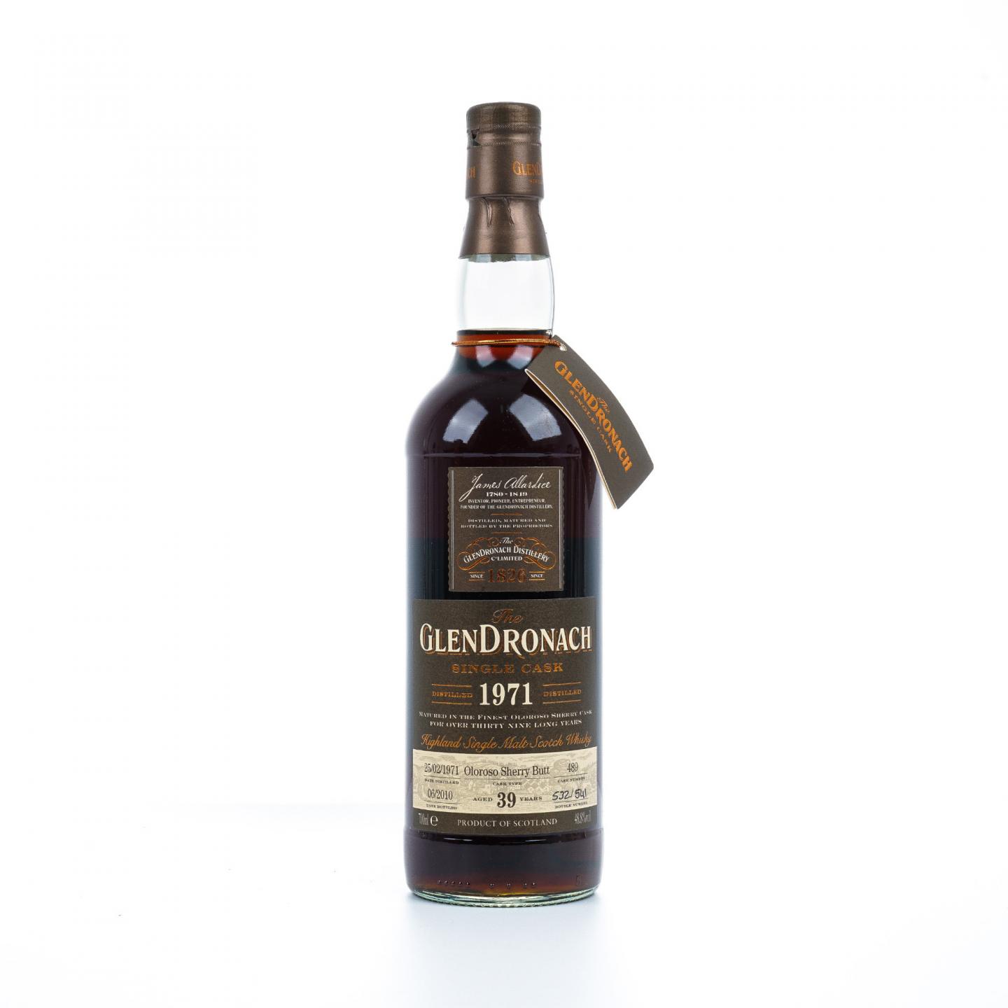 Glendronach 格兰多纳 39年 1971-2010 雪莉单桶#489