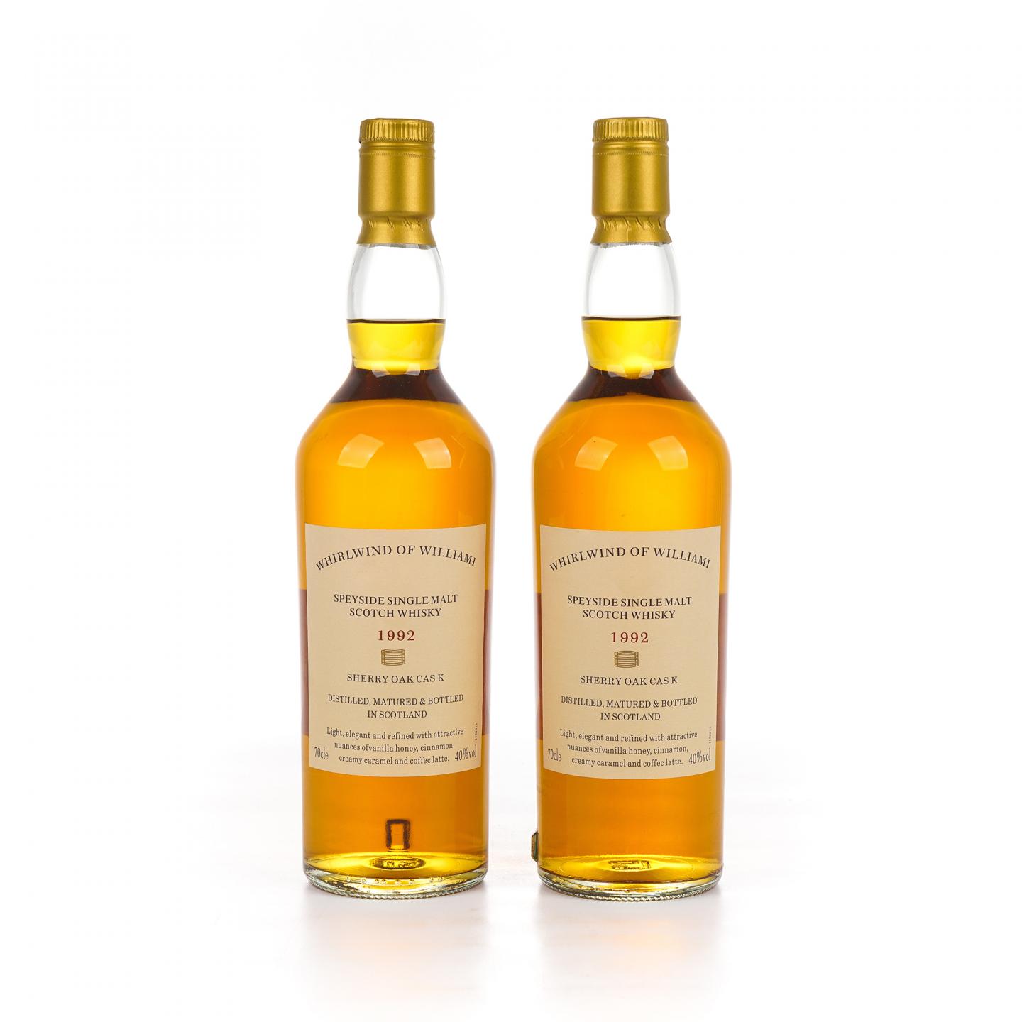 秘密斯佩塞 1992 Whirlwind of Williami 雪莉桶 单麦 2瓶组