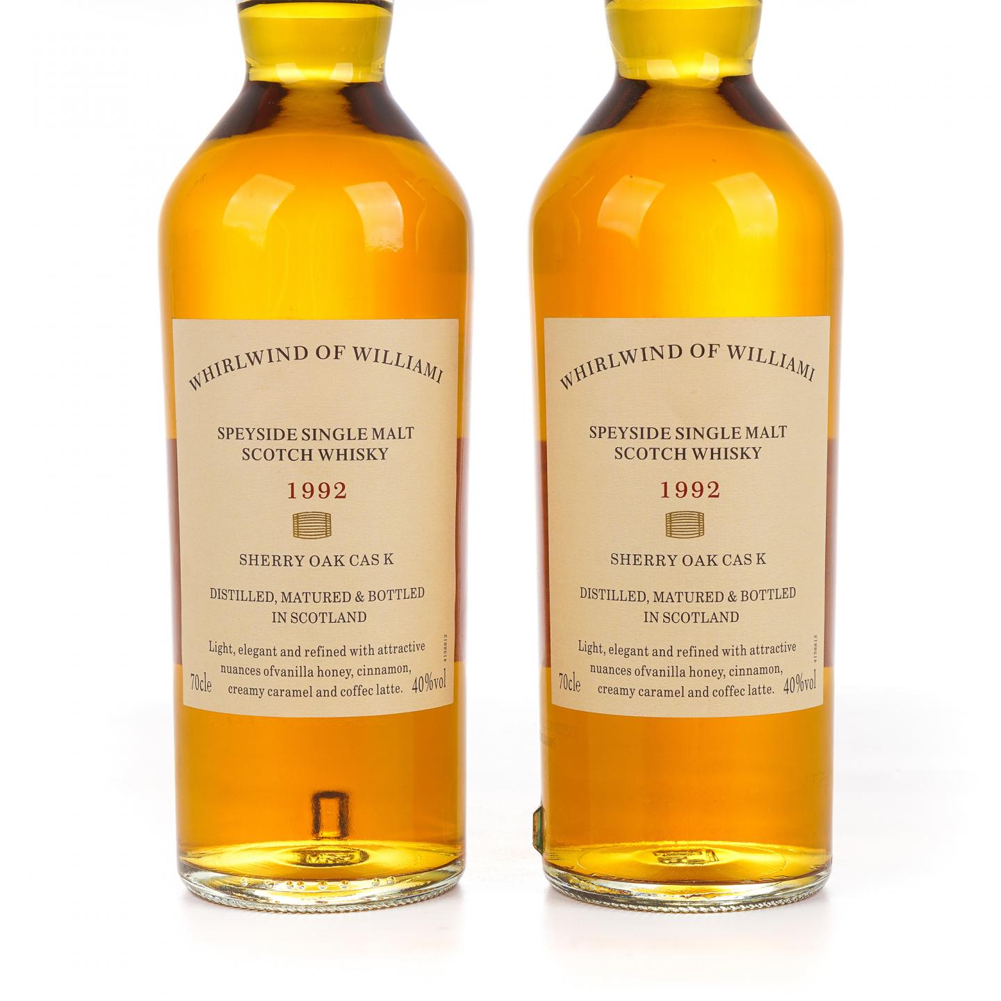 秘密斯佩塞 1992 Whirlwind of Williami 雪莉桶 单麦 2瓶组