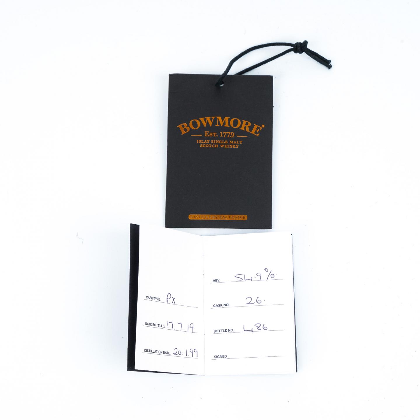 Bowmore 波摩 1999-2019 雪莉桶#26 Hand-Filled 700ml 54.9%Vol.