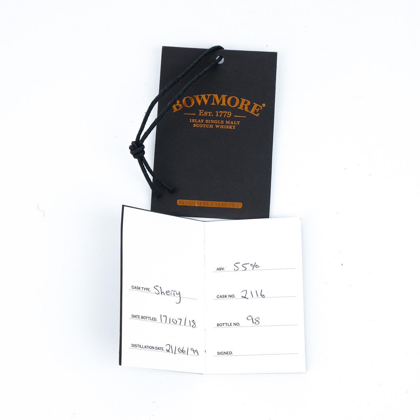 Bowmore 波摩 1999-2018 雪莉桶#2116 Hand-Filled 700ml 55%Vol.