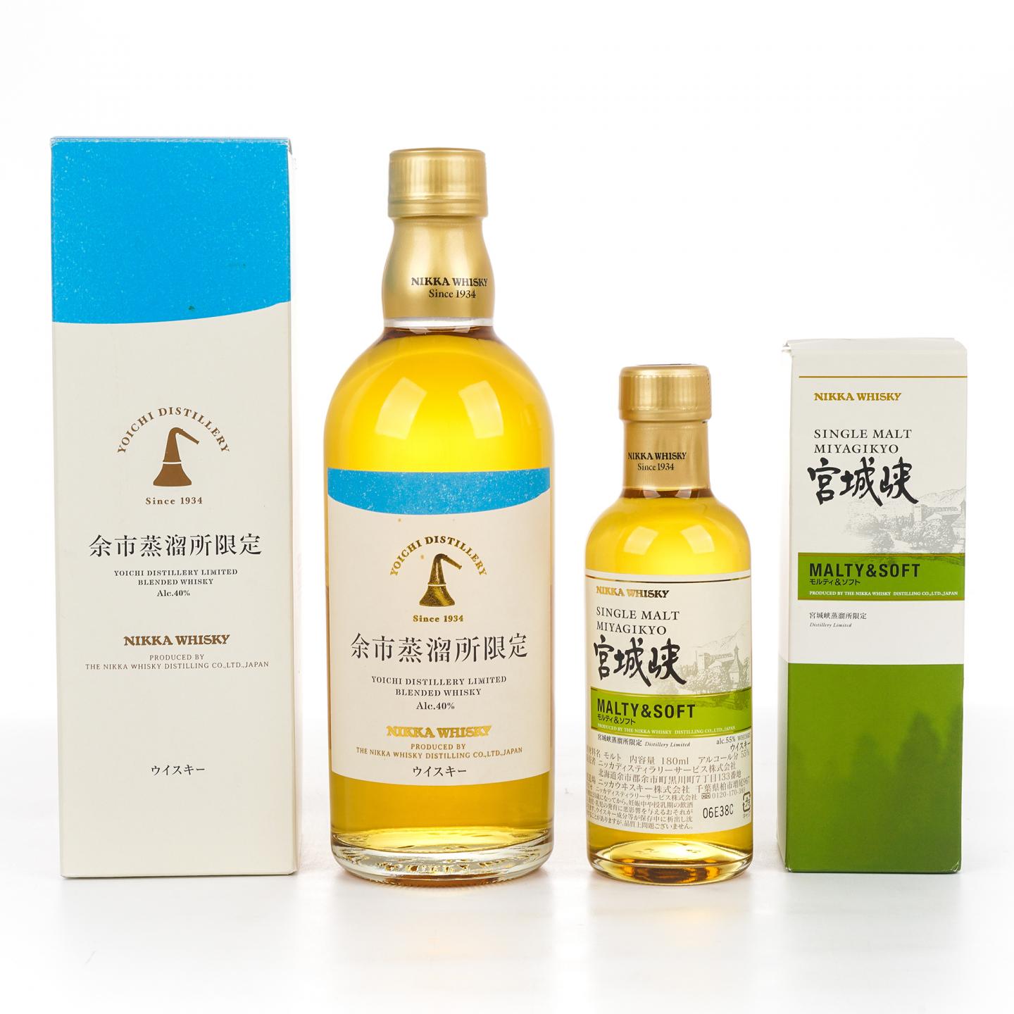 余市蒸馏所限定 500ml /宫城峡 风味桶系列 Malty& Soft 180ml 2瓶组