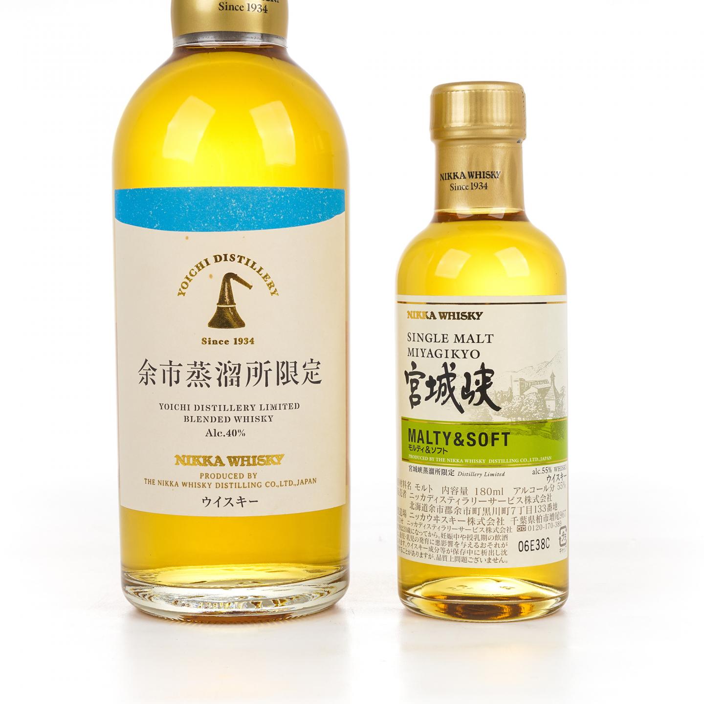 余市蒸馏所限定 500ml /宫城峡 风味桶系列 Malty& Soft 180ml 2瓶组