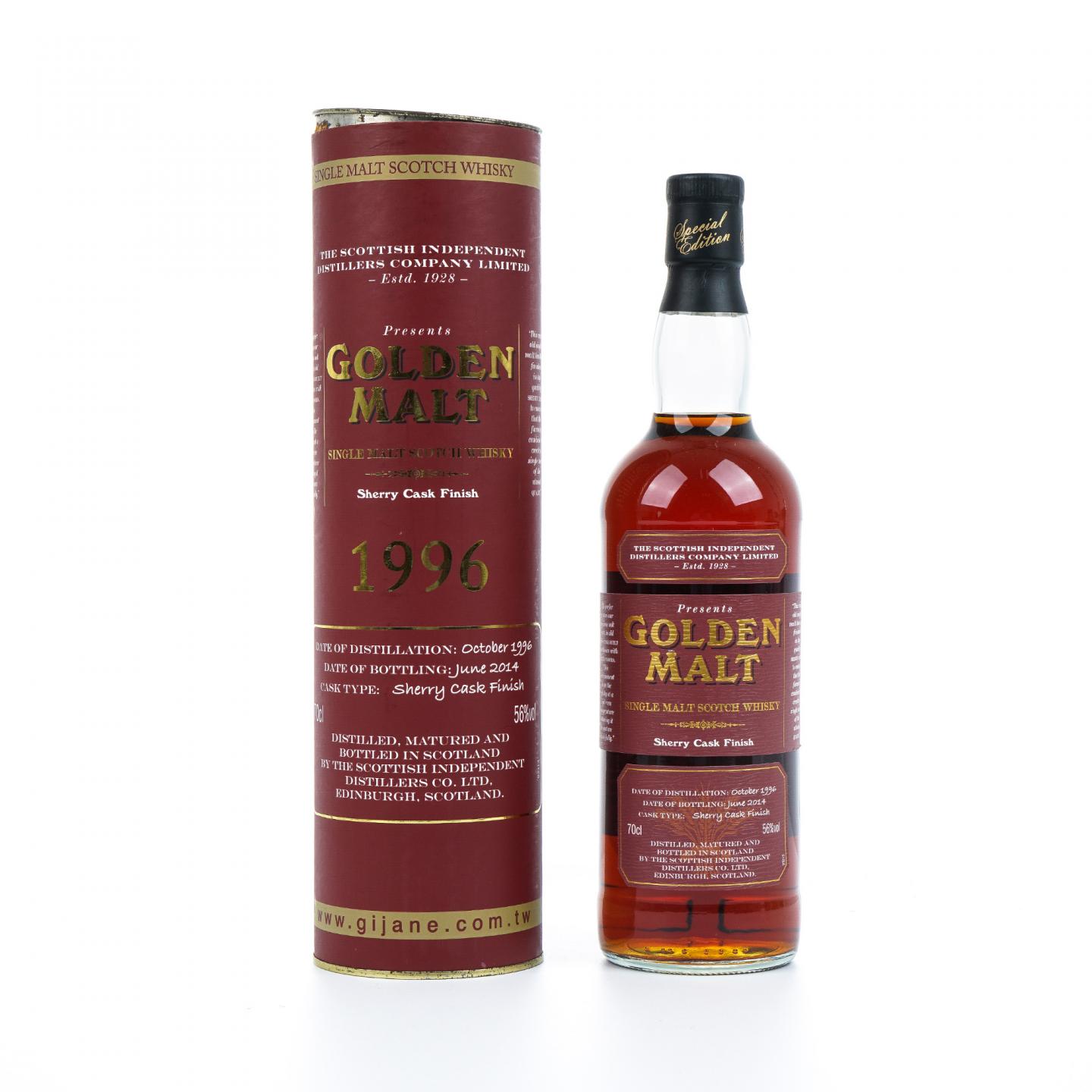 Golden malt 1996-2014 雪莉桶后熟 TSID 圆筒