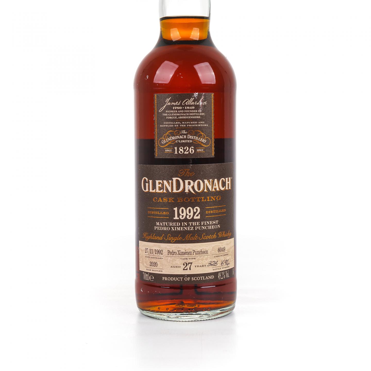Glendronach 格兰多纳 27年 1992-2020 雪莉桶#6049 行货