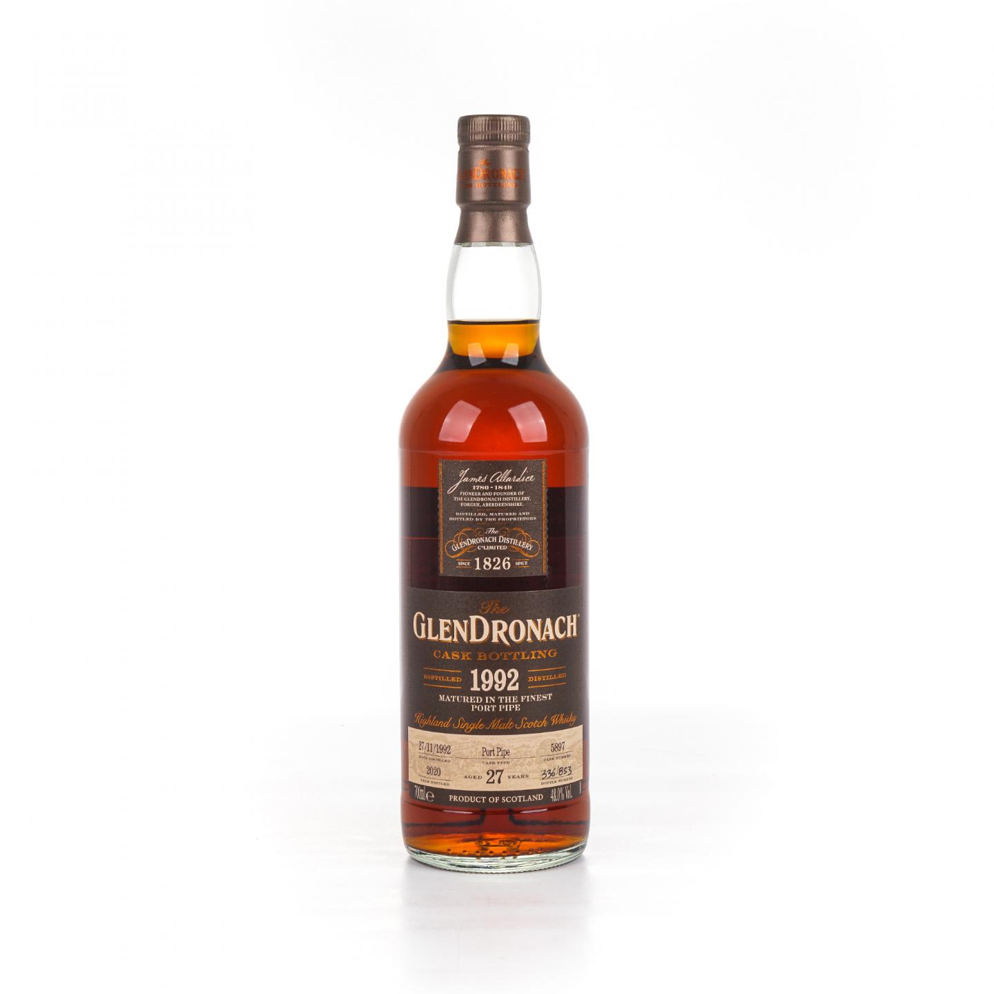 Glendronach 格兰多纳 27年 1992-2020 波特桶#5897