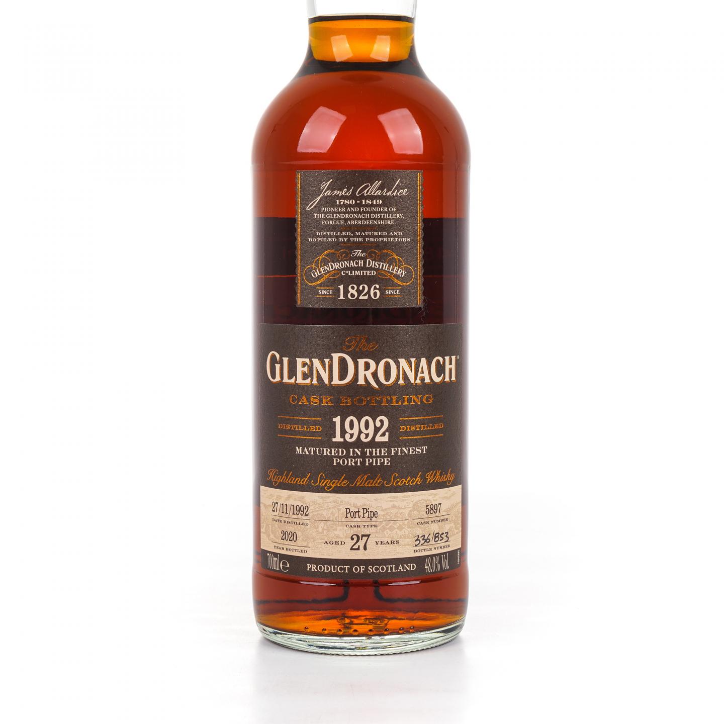 Glendronach 格兰多纳 27年 1992-2020 波特桶#5897