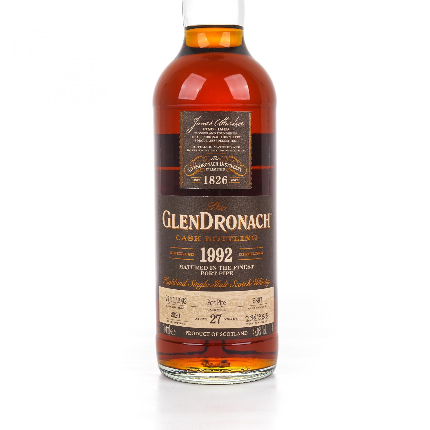 Glendronach 格兰多纳 27年 1992-2020 波特桶#5897 700ml