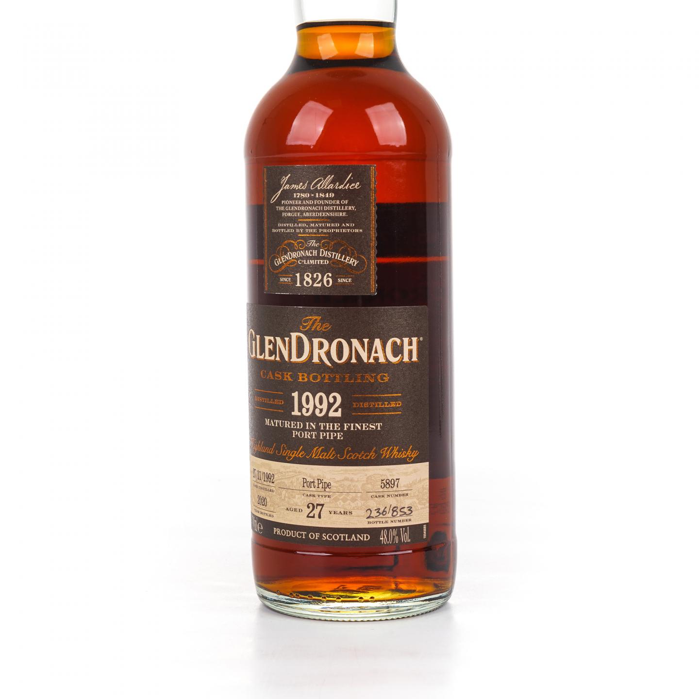 Glendronach 格兰多纳 27年 1992-2020 波特桶#5897 700ml