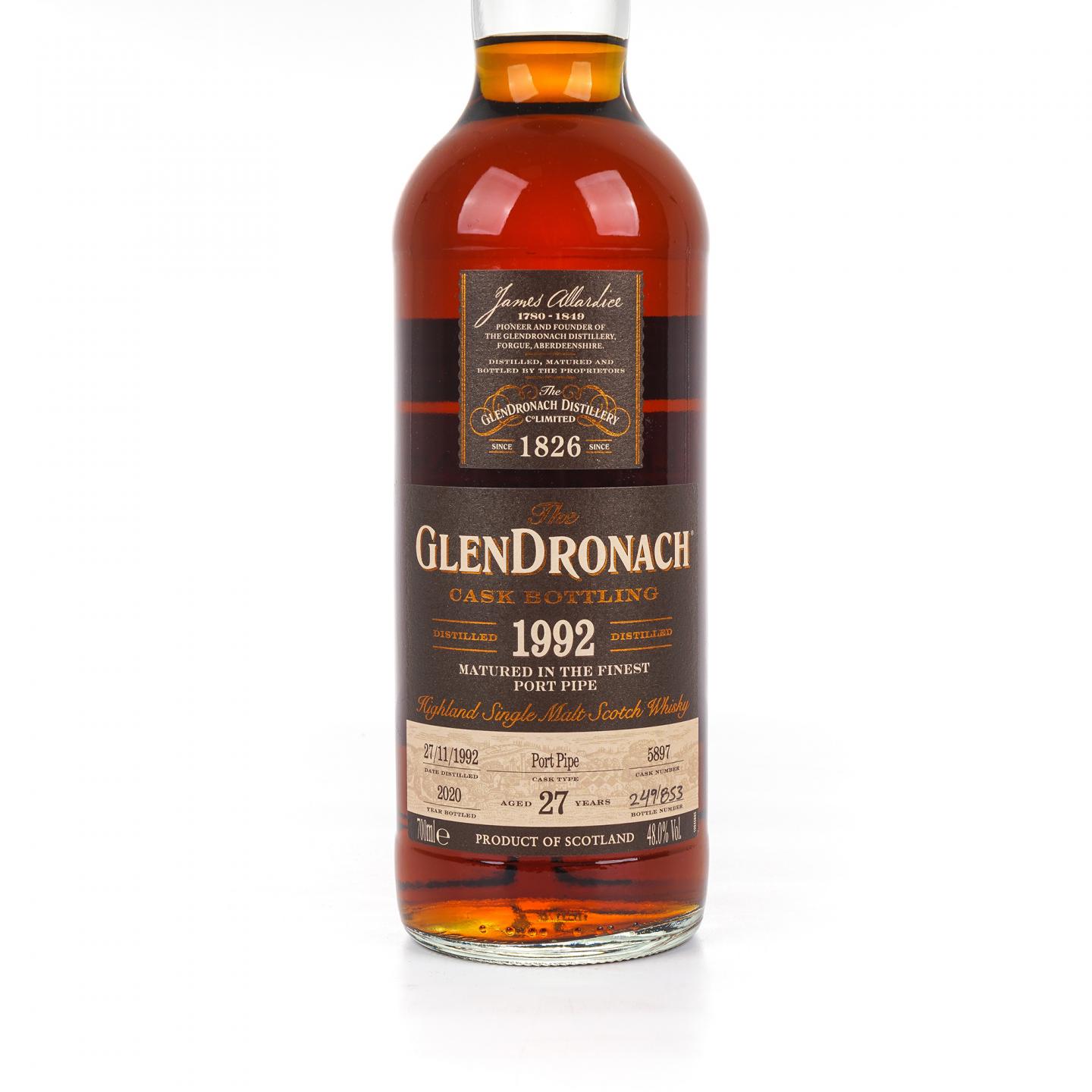 Glendronach 格兰多纳 27年 1992-2020 波特桶#5897 700ML