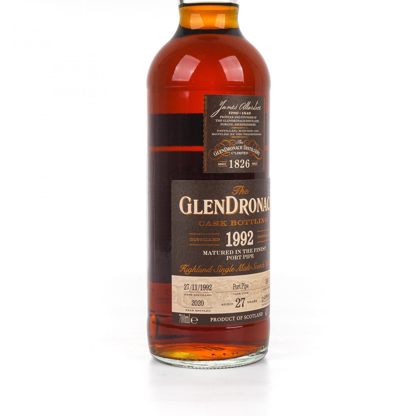 Glendronach 格兰多纳 27年 1992-2020 波特桶#5897 700ML