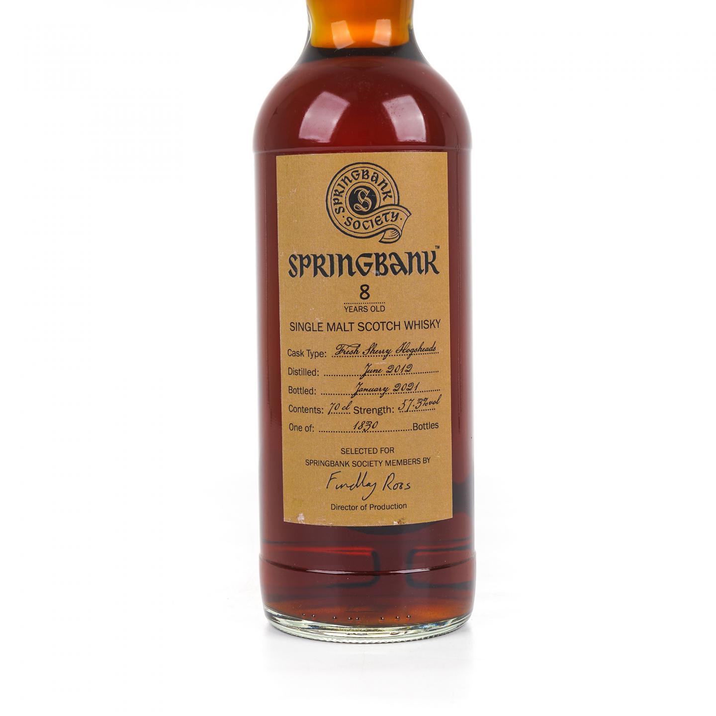 Springbank 云顶 8年 2012-2021 雪莉桶 云顶协会