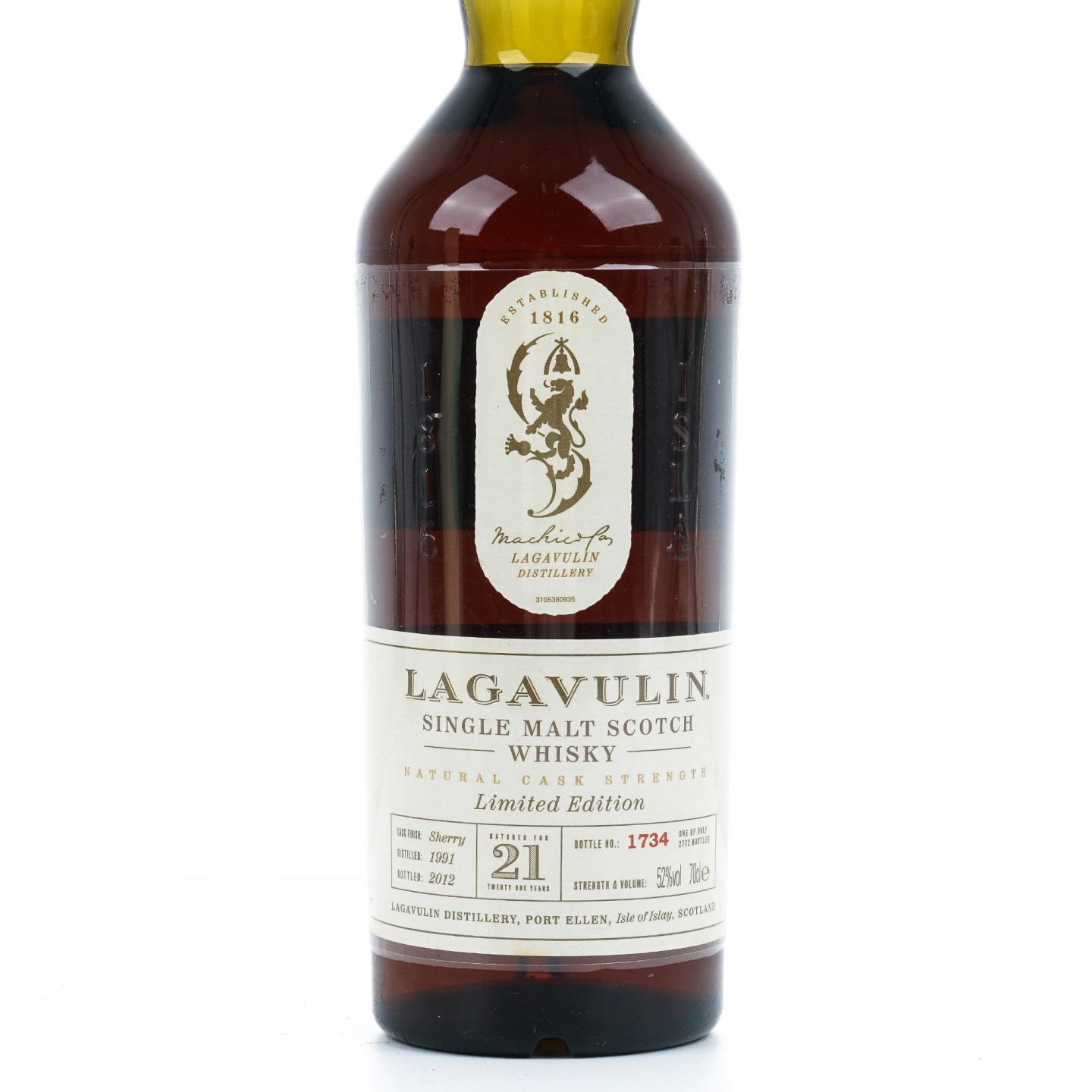 Lagavulin 乐加维林 21年 1991-2012 雪莉桶