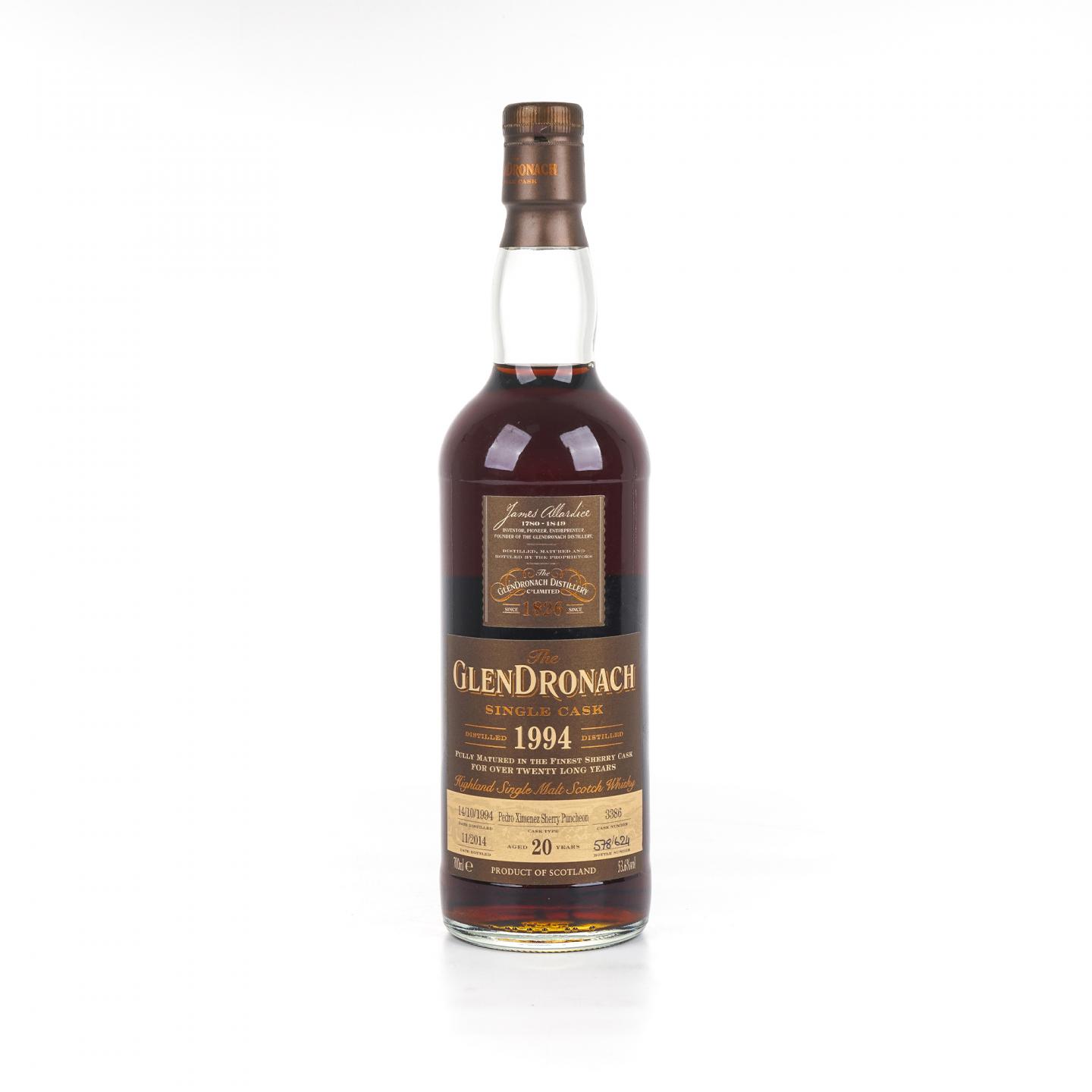 Glendronach 格兰多纳 20年 1994-2014 PX雪莉单桶#3386