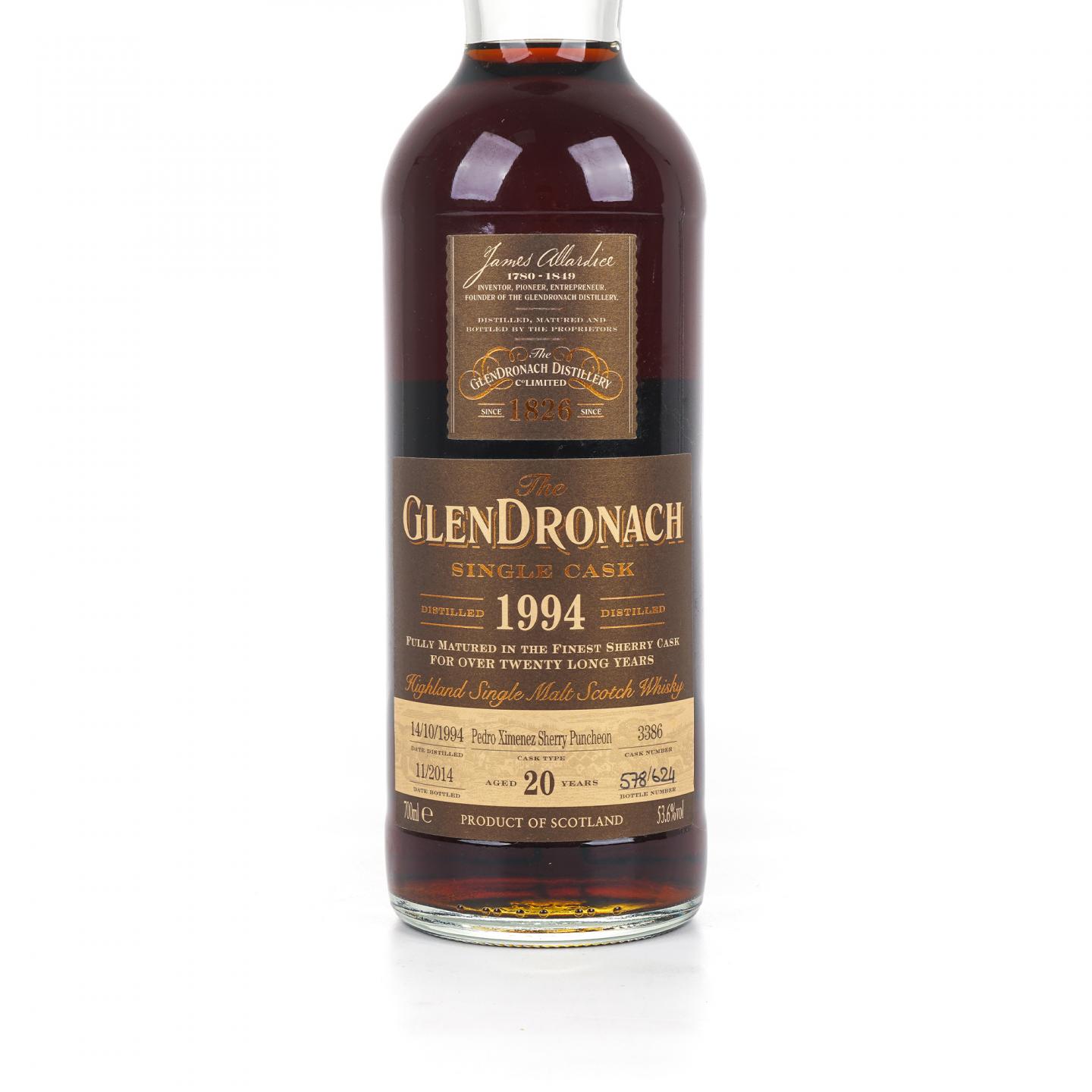 Glendronach 格兰多纳 20年 1994-2014 PX雪莉单桶#3386