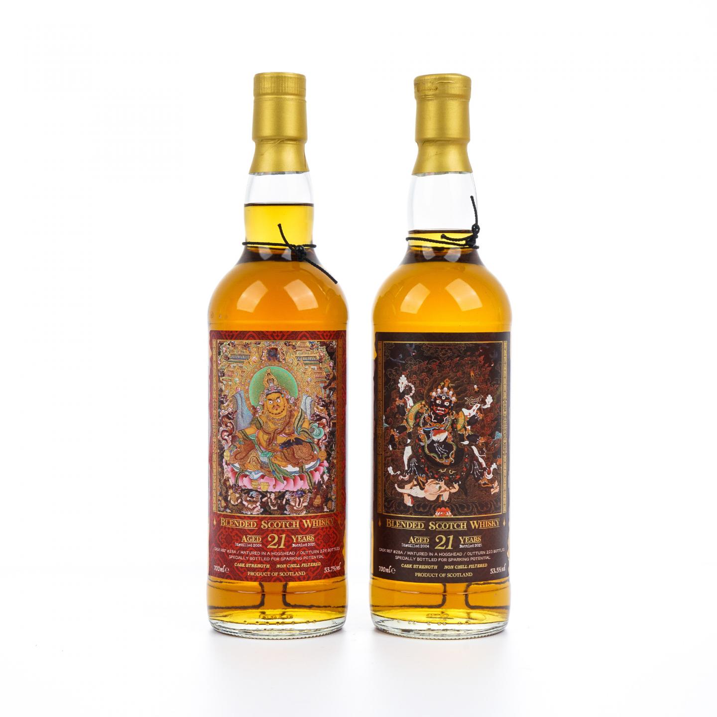 苏格兰调和威士忌 21年 2004-2025 馆藏唐卡艺术系列 桶强2支组