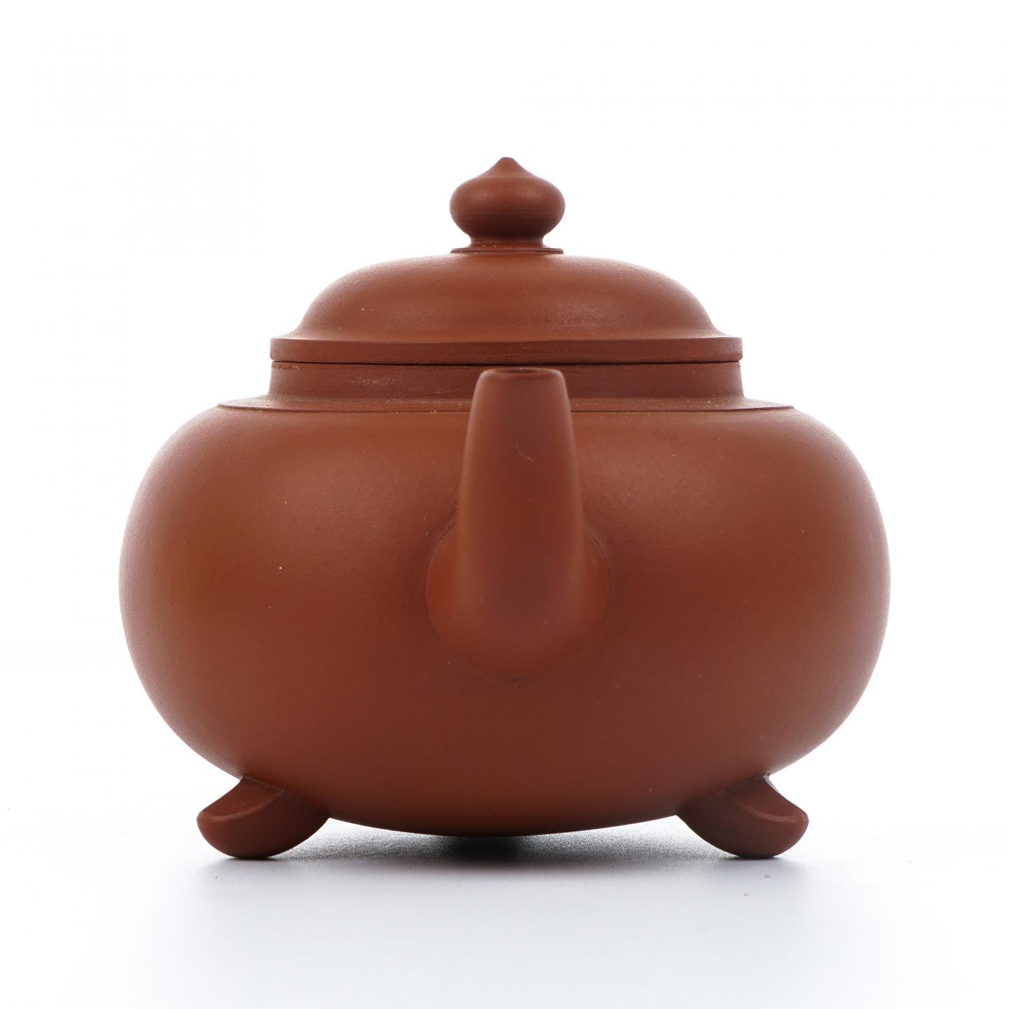 任陶渊 三足鼎炉壶 紫砂壶 约90年代 约350cc 约高93mm