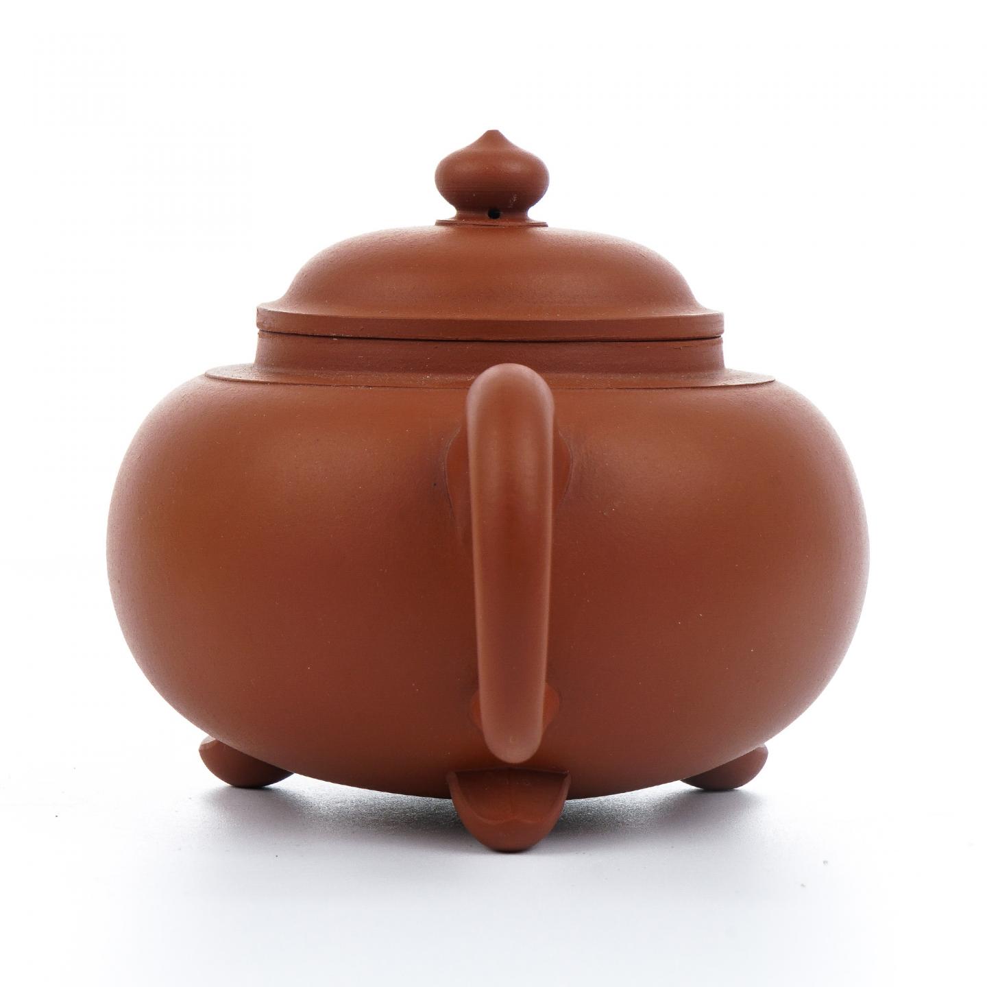 任陶渊 三足鼎炉壶 紫砂壶 约90年代 约350cc 约高93mm