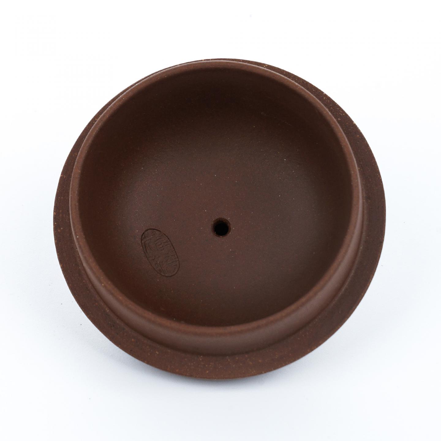 （长乐弘）【徐秀棠题字】合欢提梁壶 紫砂壶 当代 约250cc 约高73mm