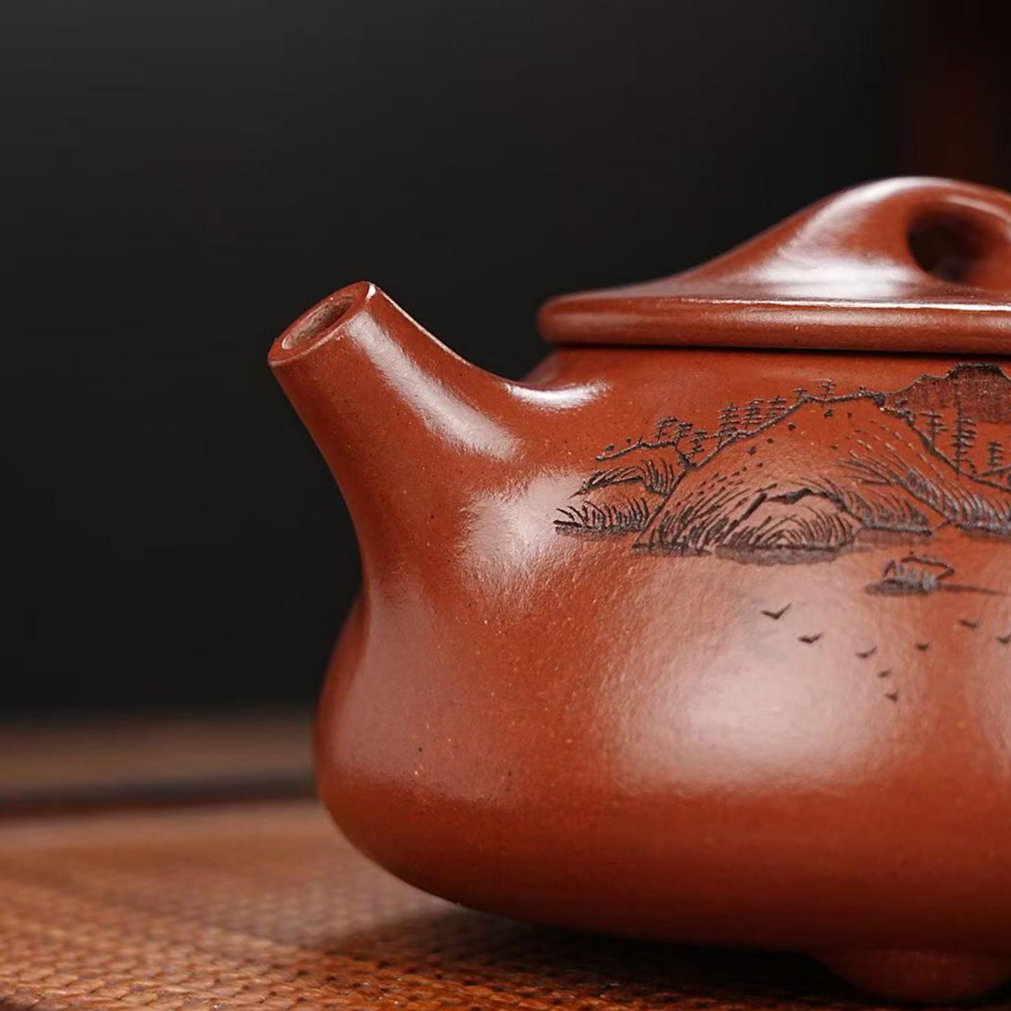 高俊 石瓢壶 紫砂壶 原矿龙血砂 约420cc