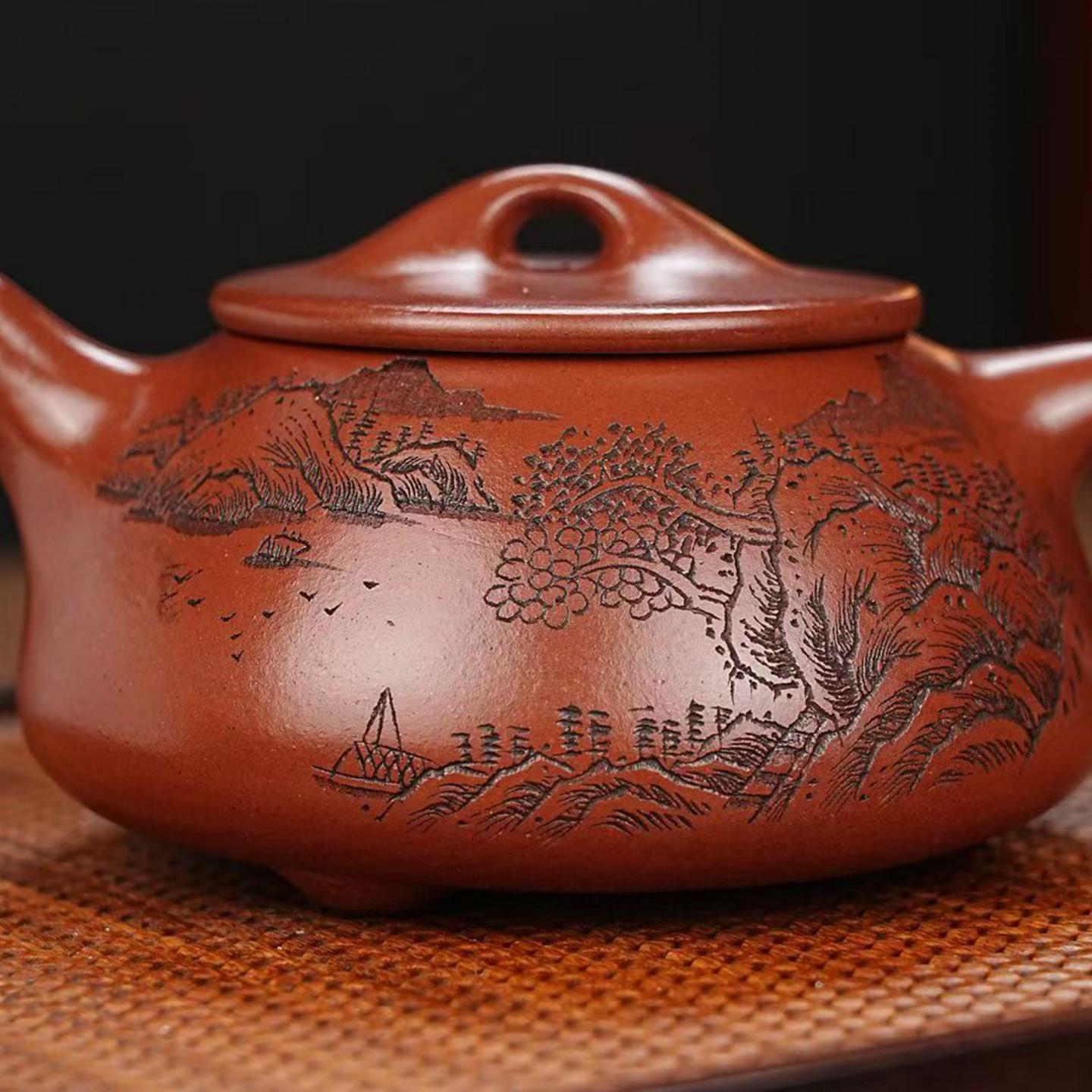 高俊 石瓢壶 紫砂壶 原矿龙血砂 约420cc