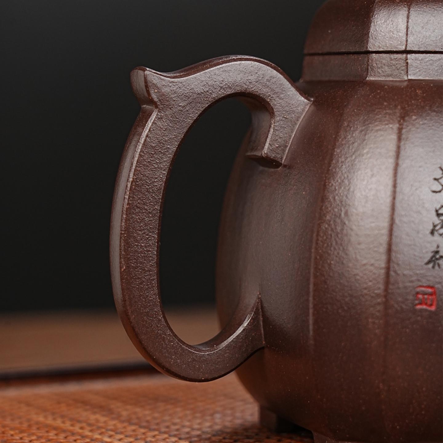 高俊 福临八方壶 紫砂壶 原矿百目老紫泥 约560cc