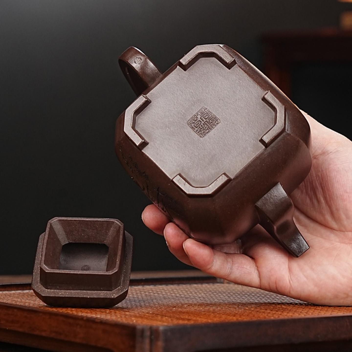 高俊 福临八方壶 紫砂壶 原矿百目老紫泥 约560cc