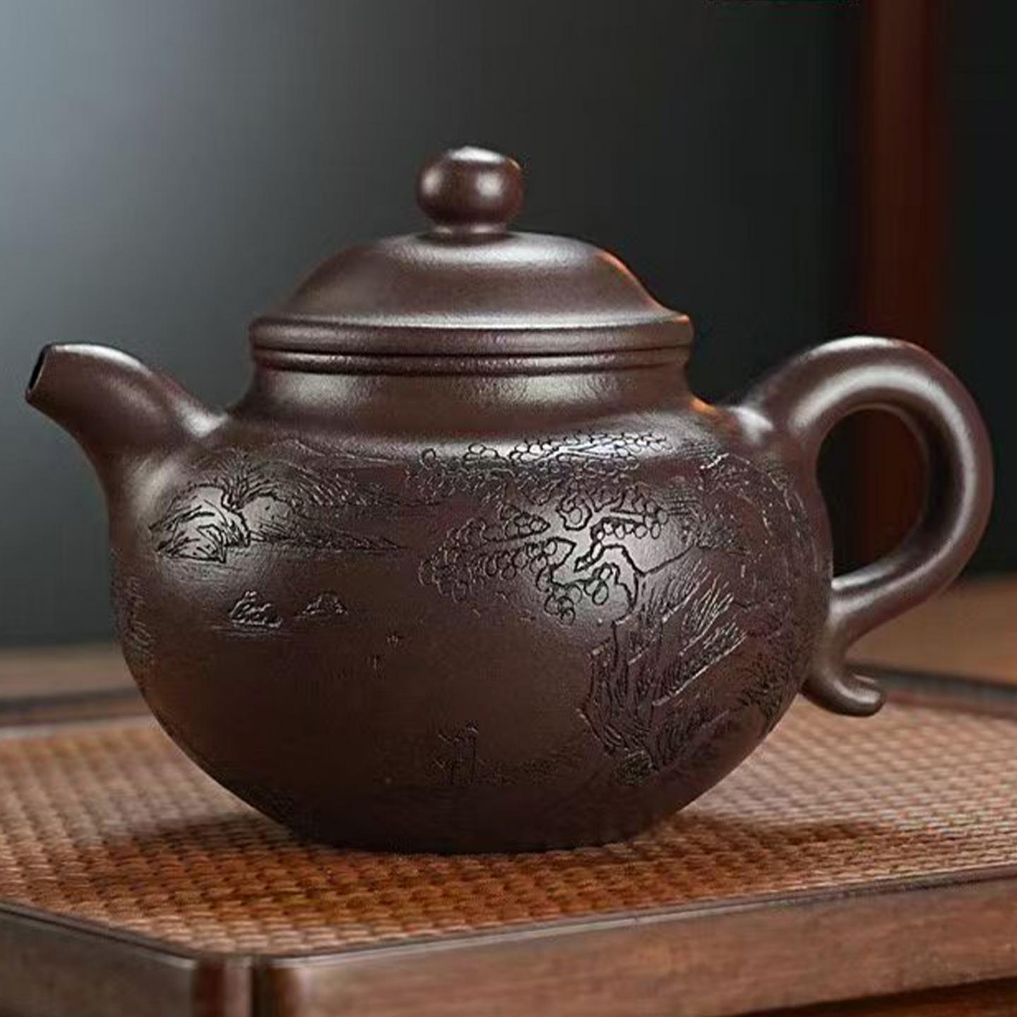 高俊 莲子壶 紫砂壶 原矿紫泥 约300cc