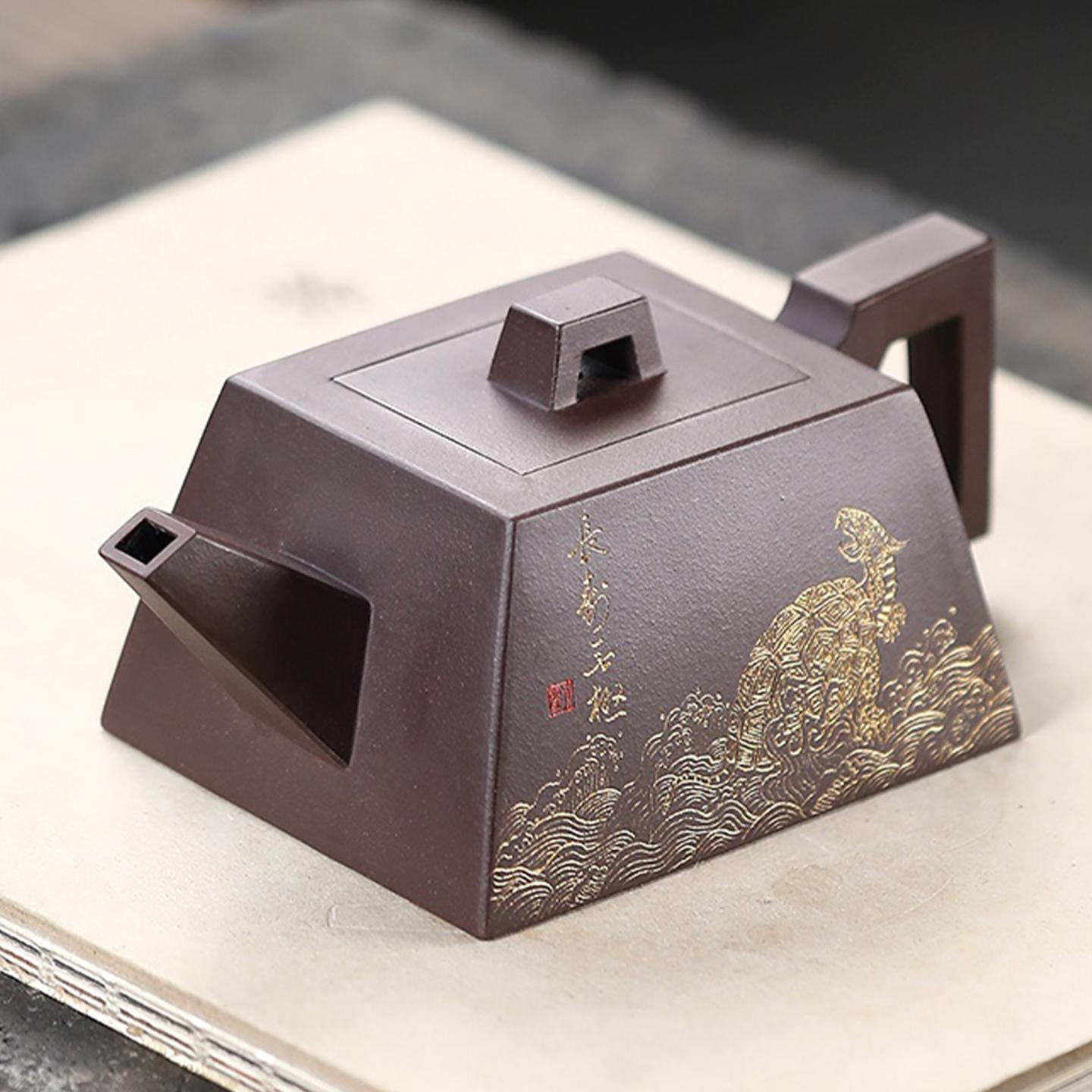 邱爽 升方壶 紫砂壶 约350cc