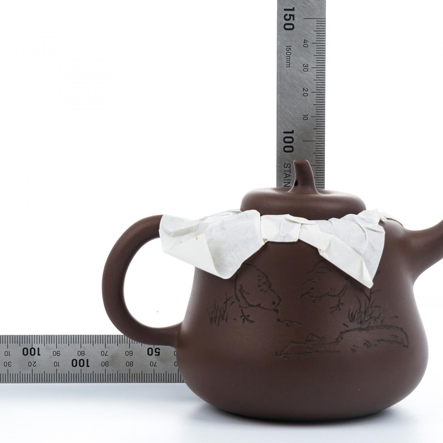 （长乐弘）【徐秀棠题字】葫芦壶 紫砂壶 当代 约360cc 约高93mm