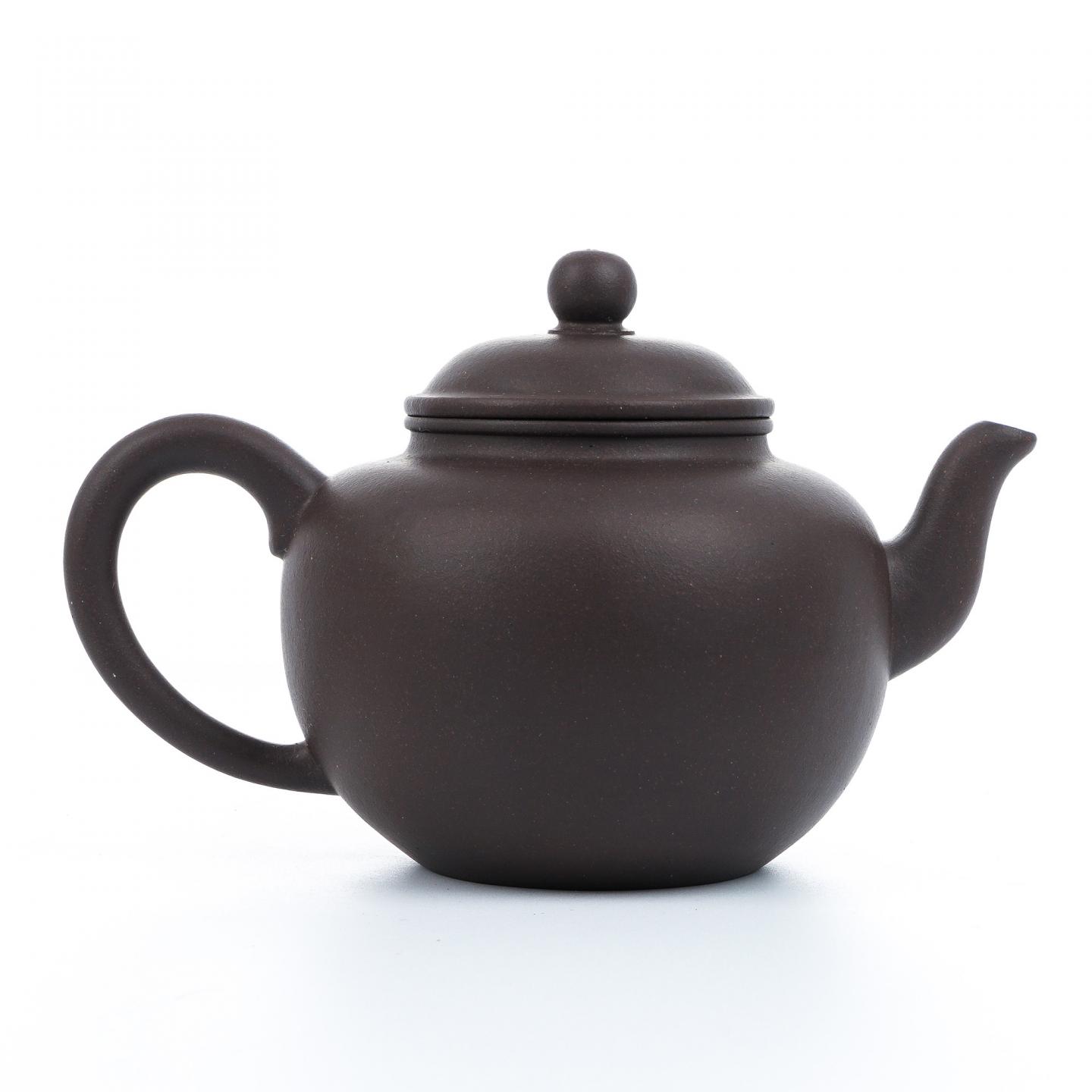 周陶森 圆掇壶 紫砂壶 约90年代 约360cc 约高103mm