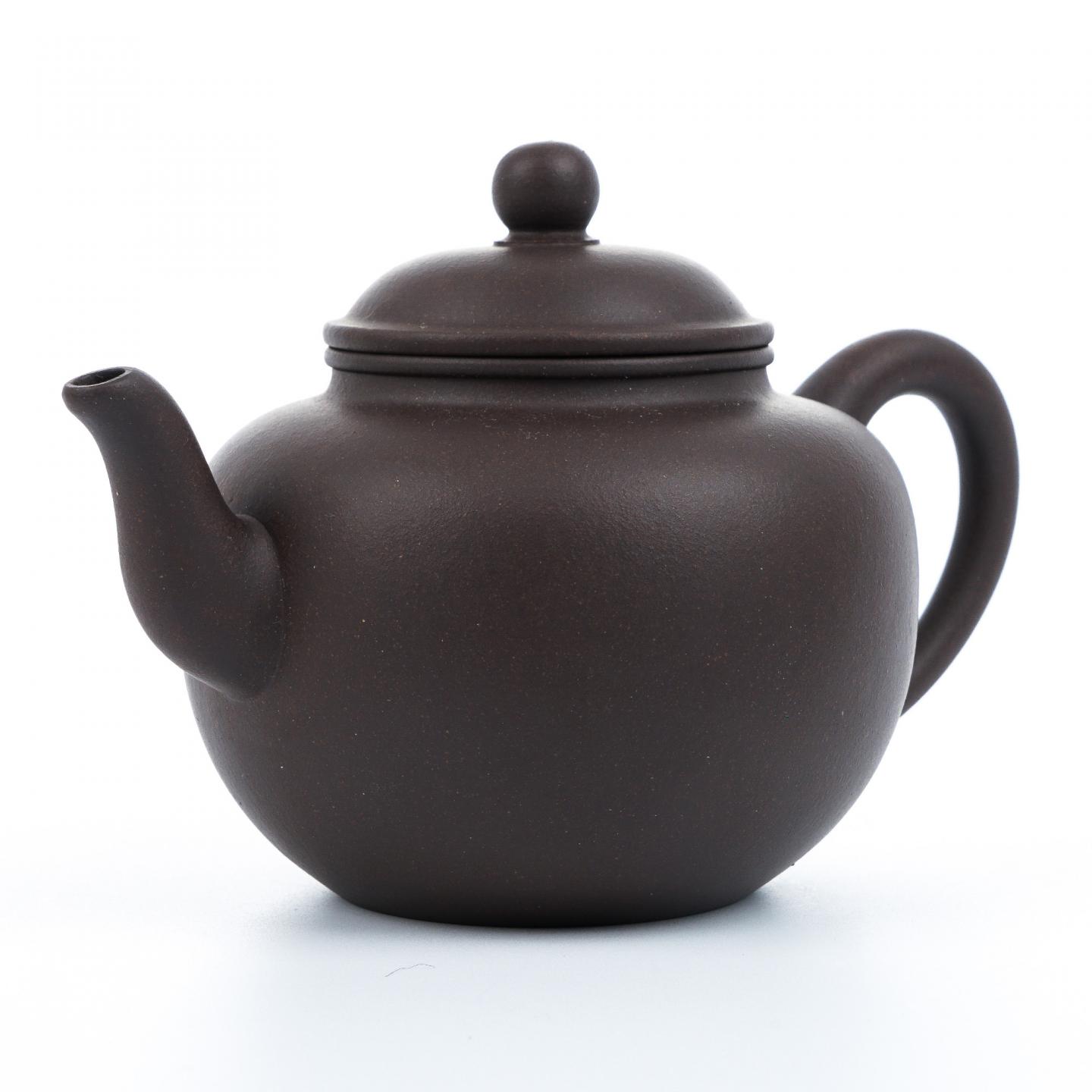 周陶森 圆掇壶 紫砂壶 约90年代 约360cc 约高103mm