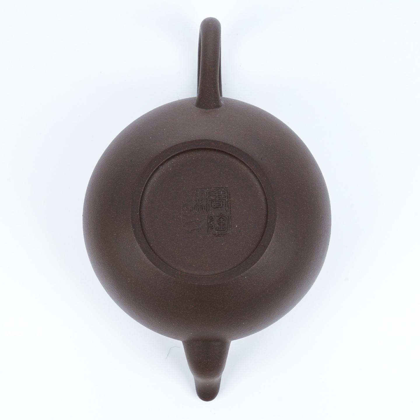 周陶森 圆掇壶 紫砂壶 约90年代 约360cc 约高103mm