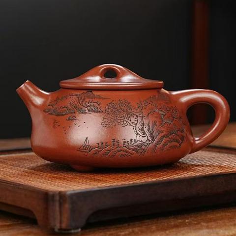 高俊 石瓢壶 紫砂壶 原矿龙血砂 约420cc
