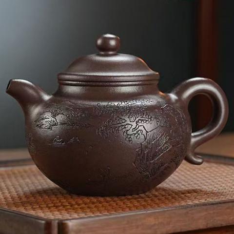 高俊 莲子壶 紫砂壶 原矿紫泥 约300cc