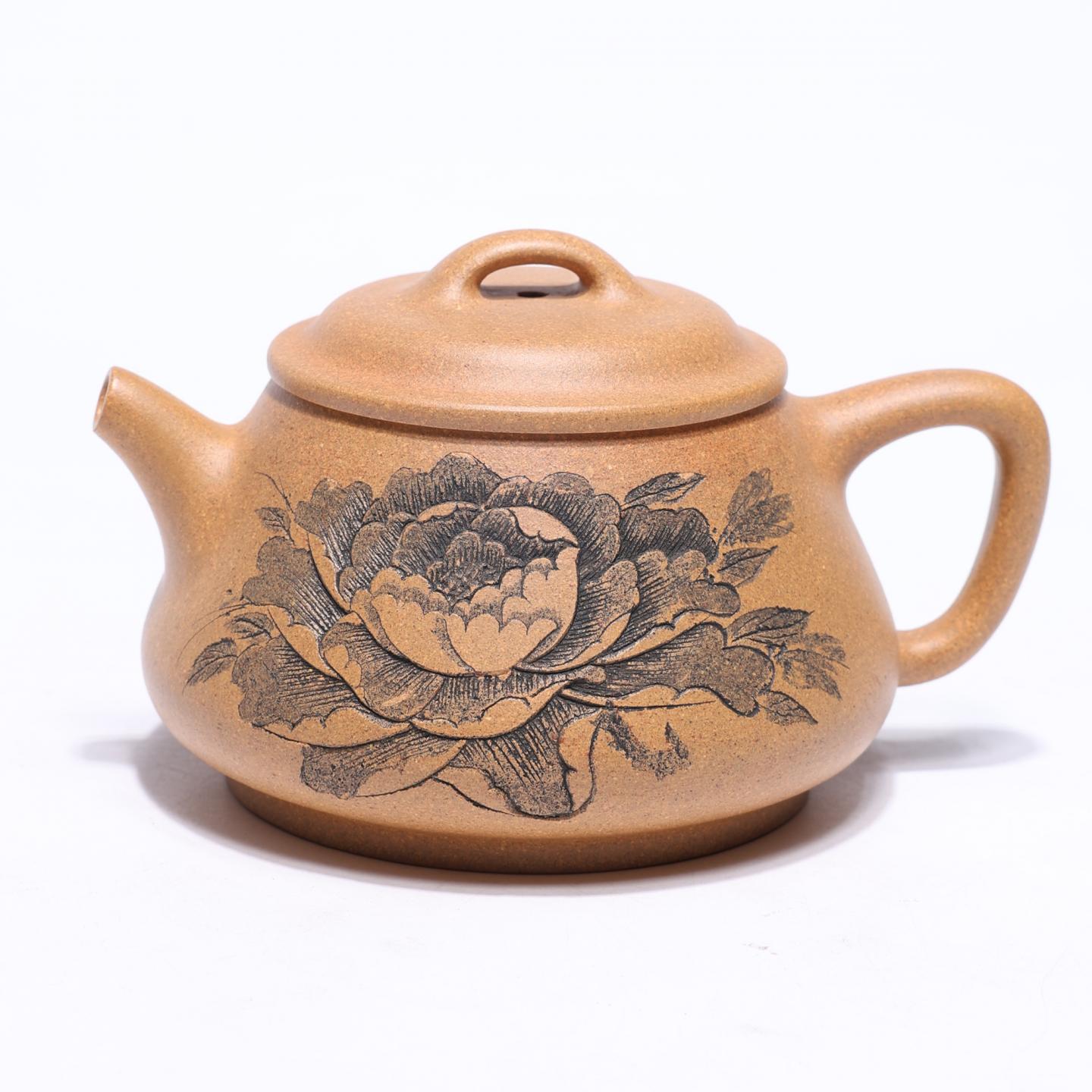 魏长发 牡丹石瓢壶 紫砂壶 250cc