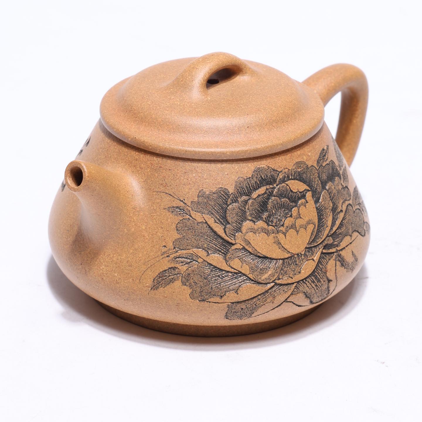 魏长发 牡丹石瓢壶 紫砂壶 250cc