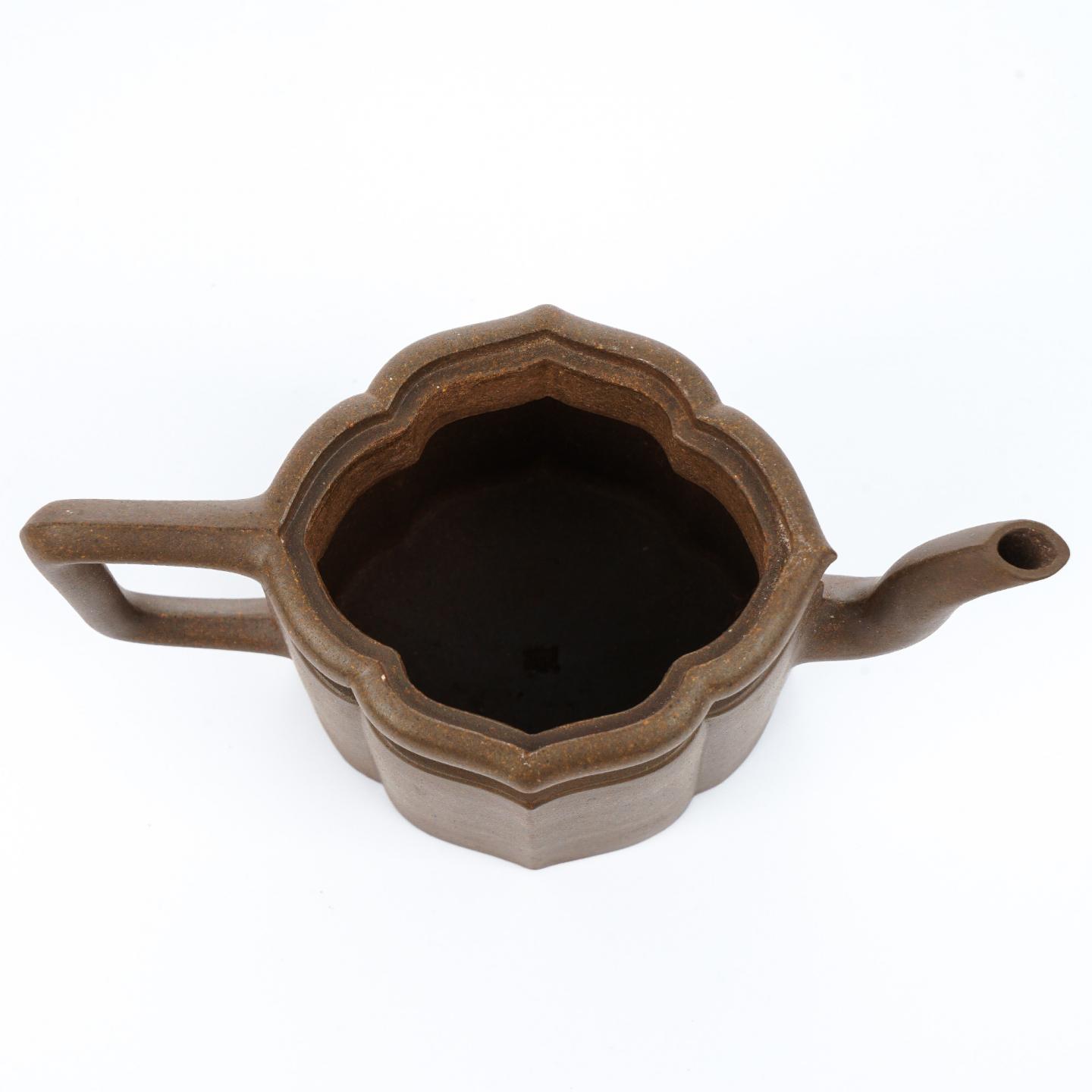 袁江强（九瀚） 明式菱花壶 紫砂壶 2017年 约160cc 高约104mm