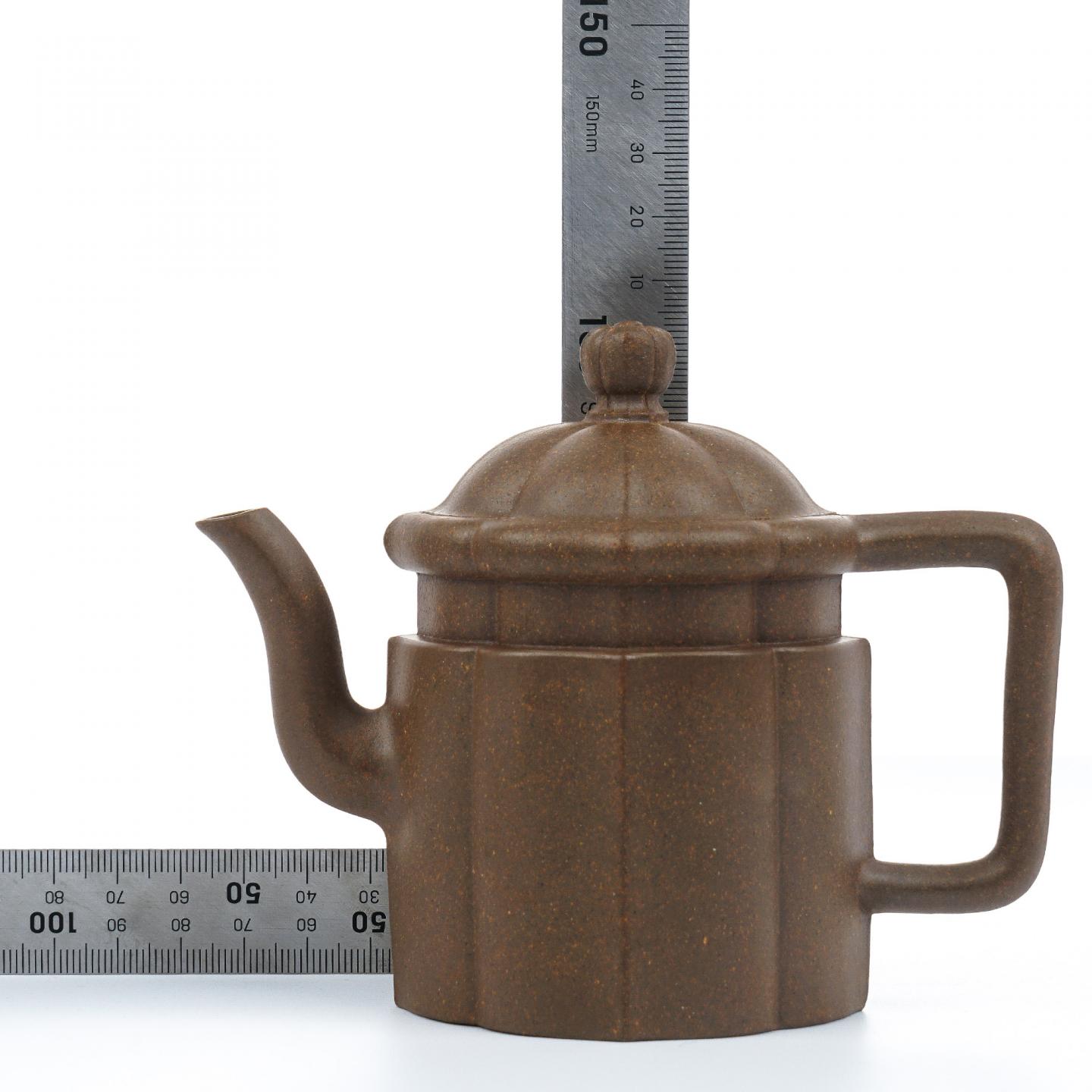 袁江强（九瀚） 明式菱花壶 紫砂壶 2017年 约160cc 高约104mm