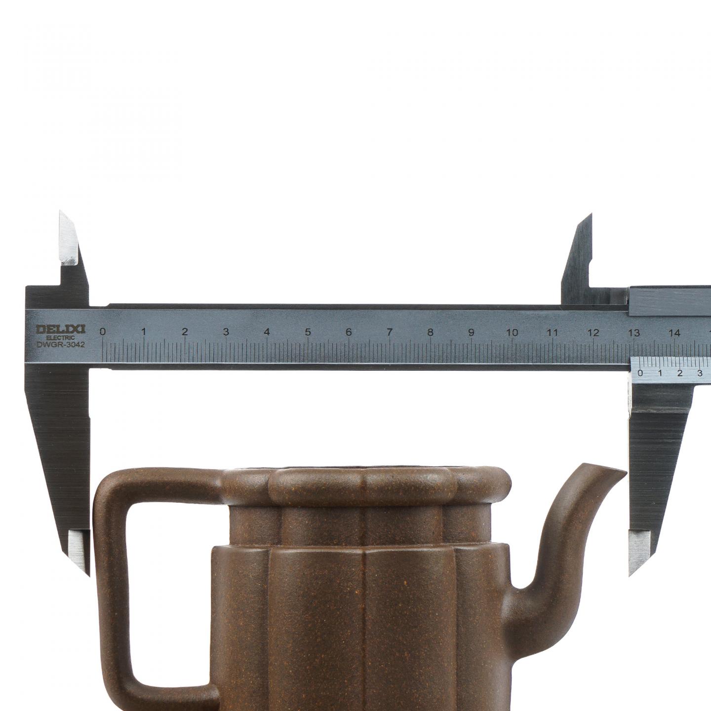 袁江强（九瀚） 明式菱花壶 紫砂壶 2017年 约160cc 高约104mm