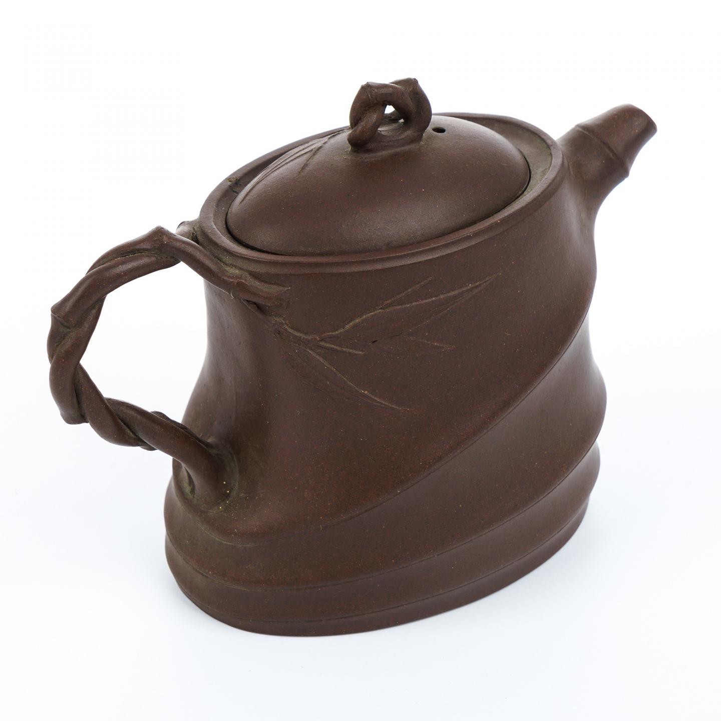 老一厂壶 风竹壶 紫砂壶 约80年代 约240cc 高约98mm