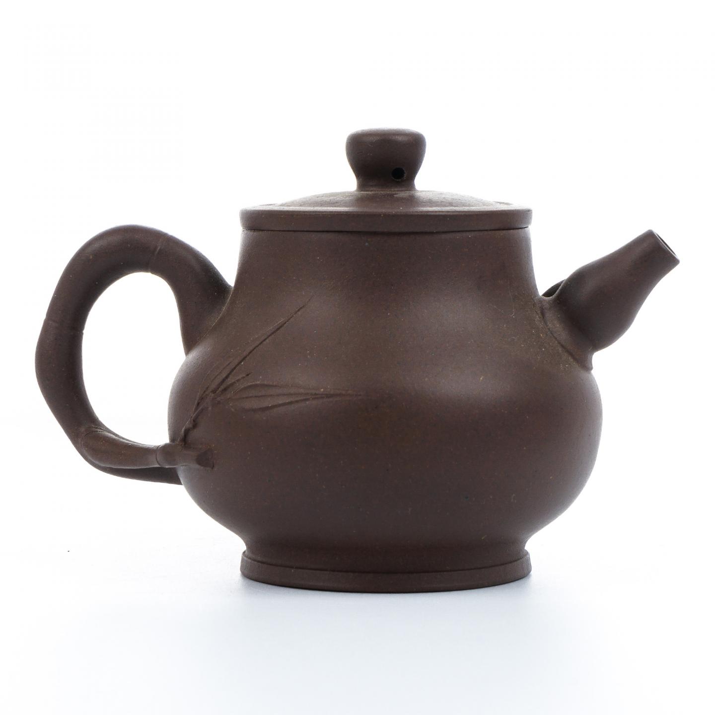 老一厂壶 葫芦竹壶 紫砂壶 约80年代 约210cc 高约84mm