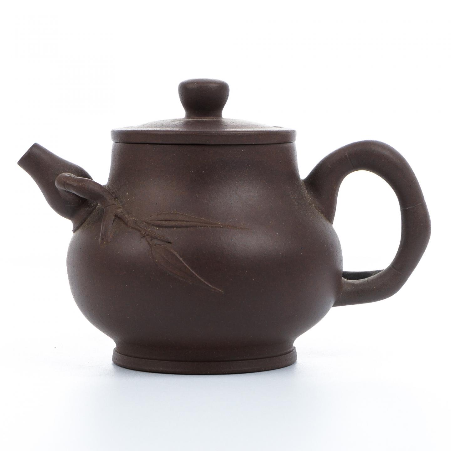 老一厂壶 葫芦竹壶 紫砂壶 约80年代 约210cc 高约84mm