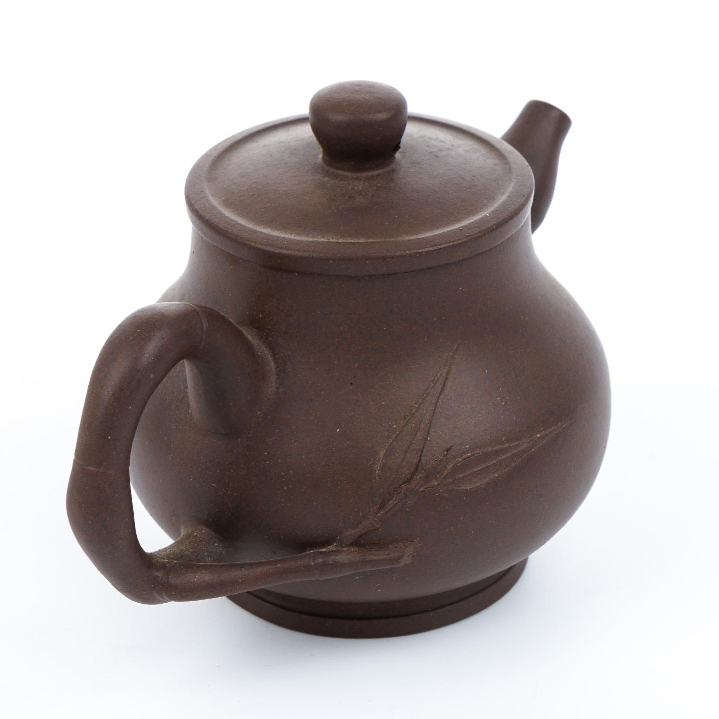 老一厂壶 葫芦竹壶 紫砂壶 约80年代 约210cc 高约84mm