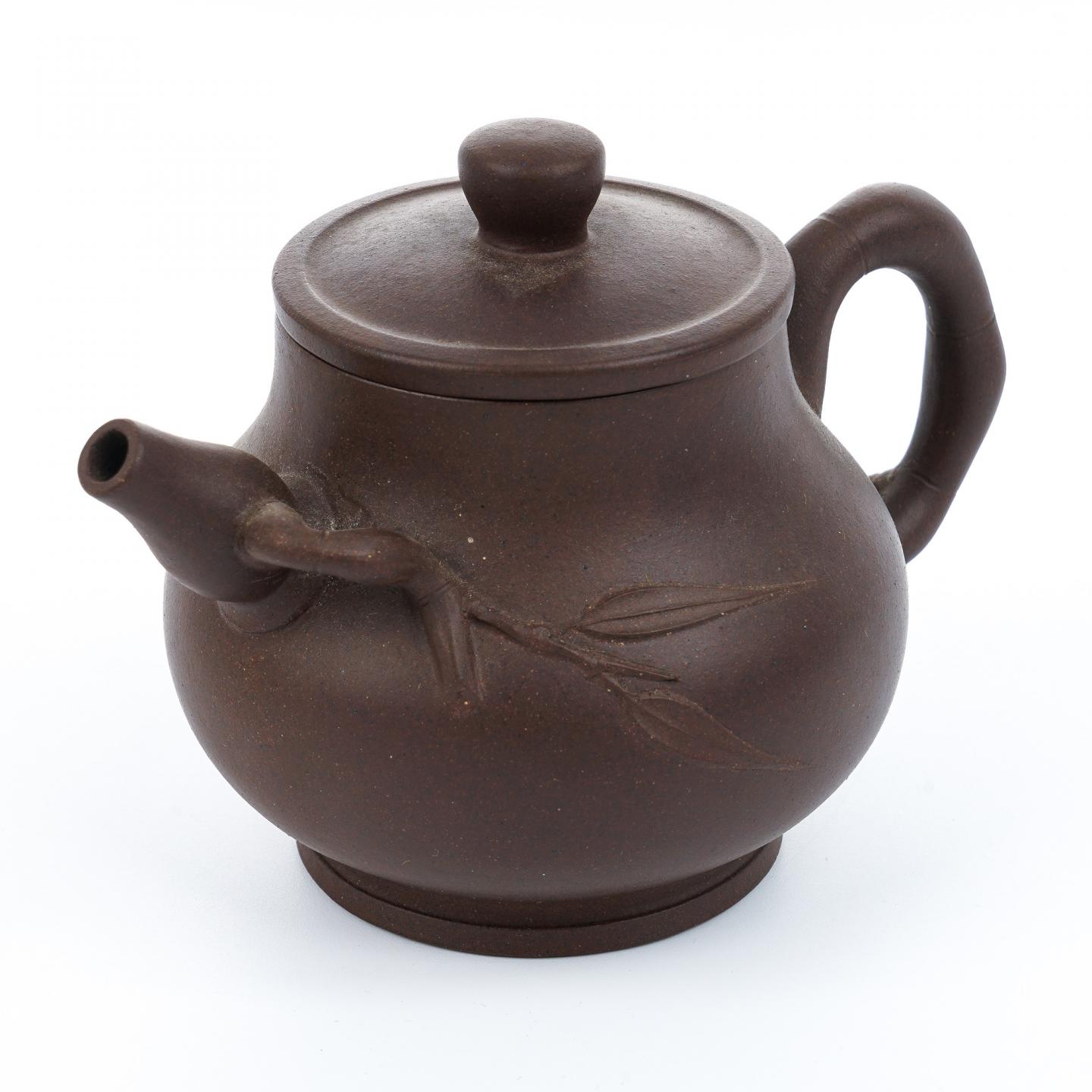 老一厂壶 葫芦竹壶 紫砂壶 约80年代 约210cc 高约84mm