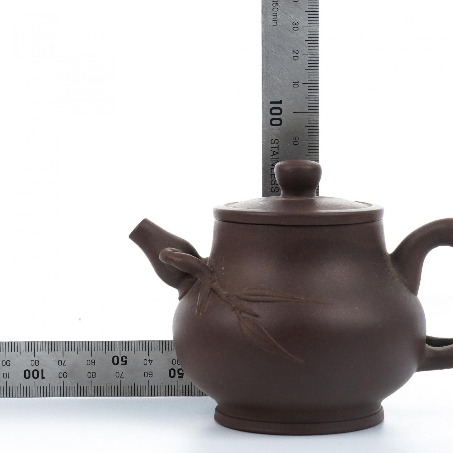 老一厂壶 葫芦竹壶 紫砂壶 约80年代 约210cc 高约84mm