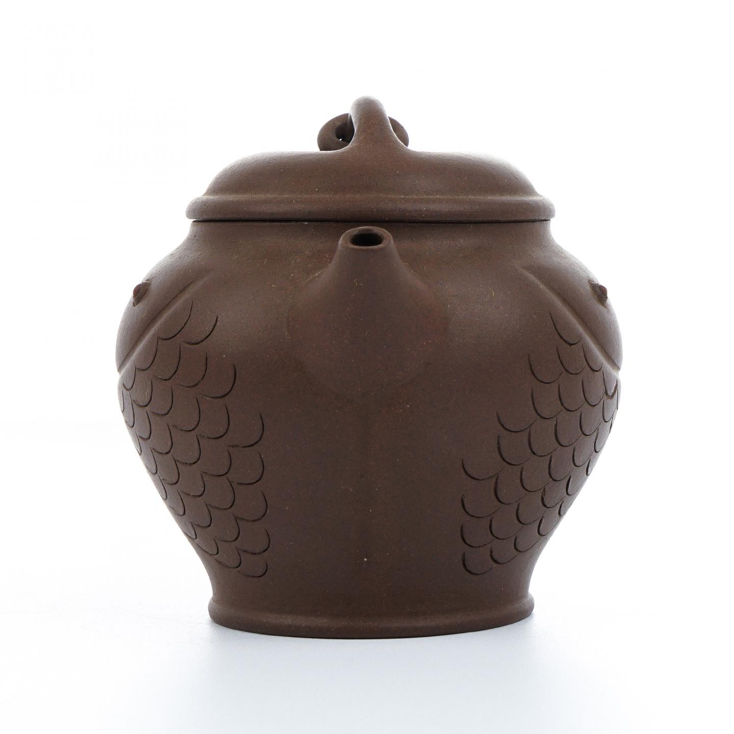 老一厂壶 双鱼壶 紫砂壶 约80年代 约200cc 高约85mm